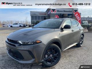 <b>Hybrid,  Sunroof,  Cooled Seats,  Navigation,  Premium Audio!</b><br> <br> <br> <br>Call 613-489-1212 to speak to our friendly sales staff today, or come by the dealership!<br> <br>  Menacing good looks combined with iconic muscle features and new tech makefor a new breed of CUV with this 2024 Hornet. <br> <br>This 2024 Dodge Hornet features sharp aggressive exterior styling combined with astounding performance from a selection of powertrains to ensure that this head-turning SUV stays on top of the pack. With an addition of a new hybrid power unit, exceptional acceleration as well as impressive efficiency is expected. For a taste of the new chapter of Dodge, step this way.<br> <br> This grey cray SUV  has an automatic transmission and is powered by a  288HP 1.3L 4 Cylinder Engine.<br> <br> Our Hornets trim level is R/T Plus PHEV. This range-topping R/T Plus rewards you with inbuilt navigation, ventilated and heated leather seats with power adjustment and lumbar support, a power liftgate, a leather-wrapped heated steering wheel, remote engine start, and an 8-speaker Harman Kardon audio system. Other amazing standard features include a 10.25-inch infotainment screen powered by Uconnect 5 with wireless Apple CarPlay and Android Auto, LED lights with daytime running lights and automatic high beams, and power heated side mirrors. Safety on the road is assured thanks to blind spot detection, ParkSense rear parking sensors, forward collision warning with rear cross path detection, lane departure warning, and a ParkView back-up camera. Additional features include mobile hotspot internet access, front and rear cupholders, proximity keyless entry with push button start, traffic distance pacing, dual-zone front air conditioning, and so much more! This vehicle has been upgraded with the following features: Hybrid,  Sunroof,  Cooled Seats,  Navigation,  Premium Audio,  Power Liftgate,  Remote Start. <br><br> View the original window sticker for this vehicle with this url <b><a href=http://www.chrysler.com/hostd/windowsticker/getWindowStickerPdf.do?vin=ZACPDFDW9R3A16586 target=_blank>http://www.chrysler.com/hostd/windowsticker/getWindowStickerPdf.do?vin=ZACPDFDW9R3A16586</a></b>.<br> <br>To apply right now for financing use this link : <a href=https://CreditOnline.dealertrack.ca/Web/Default.aspx?Token=3206df1a-492e-4453-9f18-918b5245c510&Lang=en target=_blank>https://CreditOnline.dealertrack.ca/Web/Default.aspx?Token=3206df1a-492e-4453-9f18-918b5245c510&Lang=en</a><br><br> <br/>    0% financing for 36 months. 5.49% financing for 96 months. <br> Buy this vehicle now for the lowest weekly payment of <b>$205.70</b> with $0 down for 96 months @ 5.49% APR O.A.C. ( Plus applicable taxes -  $1199  fees included in price    ).  Incentives expire 2024-07-02.  See dealer for details. <br> <br>If youre looking for a Dodge, Ram, Jeep, and Chrysler dealership in Ottawa that always goes above and beyond for you, visit Myers Manotick Dodge today! Were more than just great cars. We provide the kind of world-class Dodge service experience near Kanata that will make you a Myers customer for life. And with fabulous perks like extended service hours, our 30-day tire price guarantee, the Myers No Charge Engine/Transmission for Life program, and complimentary shuttle service, its no wonder were a top choice for drivers everywhere. Get more with Myers!<br> Come by and check out our fleet of 40+ used cars and trucks and 100+ new cars and trucks for sale in Manotick.  o~o