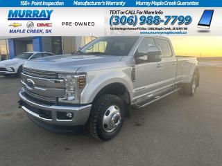 Youll be impressed with our Diesel 2018 Ford F-350 Lariat SuperCab DRW 4X4 thats built for action in Ingot Silver! Powered by a TurboCharged 6.7 Litre PowerStroke Diesel V8 offering 450hp and 935lb-ft of torque paired to a heavy-duty 6 Speed SelectShift Automatic transmission with tow/haul mode. With a lighter body and stronger frame than ever before, this Four Wheel Drive machine is ready to take on whatever you throw at it with precision and ease. Boasting the perfect amount of brains and brawn, our Ford F-350 is prepared for work or play while showing off jewel-effect halogen headlights, fog lamps, a bold grille, PowerScope trailer mirrors, and great-looking alloy wheels! The cabin of our Lariat treats you to high-end comfort with leather heated/cooled power front seats, a leather-wrapped steering wheel, power pedals, and dual-zone automatic climate control. Stay seamlessly connected on every ride with Sync 3 technology featuring enhanced voice recognition, an 8-inch touchscreen, Android Auto, Apple CarPlay, Bluetooth, and a 10-speaker Sony sound system. Ford provides peace of mind each day with quality engineering that includes AdvanceTrac with Roll Stability Control and Trailer Sway Control as well as a rear camera, reverse sensing, airbags, the SOS Post Crash Alert System, and MyKey. Our F-350 Lariat is primed to serve you behind the wheel today! Save this Page and Call for Availability. We Know You Will Enjoy Your Test Drive Towards Ownership!