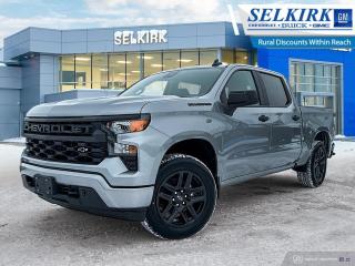 <b>Aluminum Wheels,  Remote Start,  EZ Lift Tailgate,  Forward Collision Alert,  Lane Keep Assist!</b><br> <br> <br> <br>  With a bold profile and distinctive stance, this 2024 Silverado turns heads and makes a statement on the jobsite, out in town or wherever life leads you. <br> <br>This 2024 Chevrolet Silverado 1500 stands out in the midsize pickup truck segment, with bold proportions that create a commanding stance on and off road. Next level comfort and technology is paired with its outstanding performance and capability. Inside, the Silverado 1500 supports you through rough terrain with expertly designed seats and robust suspension. This amazing 2024 Silverado 1500 is ready for whatever.<br> <br> This sterling grey metallic Crew Cab 4X4 pickup   has an automatic transmission and is powered by a  310HP 2.7L 4 Cylinder Engine.<br> <br> Our Silverado 1500s trim level is Custom. This Silverado 1500 Custom has it all with an amazing balance of style and value. This incredible Chevrolet Custom pickup comes loaded with stylish aluminum wheels, a useful trailer hitch, remote engine start, an EZ Lift tailgate and a 10 way power driver seat. It also includes Chevrolets Infotainment 3 System that features Apple CarPlay, Android Auto, and USB charging ports so your crews equipment is always ready to go. Additional features include remote keyless entry, forward collision warning with automatic braking, lane keep assist, intellibeam automatic headlights, and an HD rear view camera. The useful Teen Driver systems also allows you to track driving habits and restrict certain features once you hand over the keys. This vehicle has been upgraded with the following features: Aluminum Wheels,  Remote Start,  Ez Lift Tailgate,  Forward Collision Alert,  Lane Keep Assist,  Android Auto,  Apple Carplay. <br><br> <br>To apply right now for financing use this link : <a href=https://www.selkirkchevrolet.com/pre-qualify-for-financing/ target=_blank>https://www.selkirkchevrolet.com/pre-qualify-for-financing/</a><br><br> <br/> Weve discounted this vehicle $2564.    2.99% financing for 84 months. <br> Buy this vehicle now for the lowest bi-weekly payment of <b>$374.97</b> with $0 down for 84 months @ 2.99% APR O.A.C. ( Plus applicable taxes -  Plus applicable fees   ).  Incentives expire 2024-02-29.  See dealer for details. <br> <br>Selkirk Chevrolet Buick GMC Ltd carries an impressive selection of new and pre-owned cars, crossovers and SUVs. No matter what vehicle you might have in mind, weve got the perfect fit for you. If youre looking to lease your next vehicle or finance it, we have competitive specials for you. We also have an extensive collection of quality pre-owned and certified vehicles at affordable prices. Winnipeg GMC, Chevrolet and Buick shoppers can visit us in Selkirk for all their automotive needs today! We are located at 1010 MANITOBA AVE SELKIRK, MB R1A 3T7 or via phone at 866-735-5475 .<br> Come by and check out our fleet of 70+ used cars and trucks and 240+ new cars and trucks for sale in Selkirk.  o~o