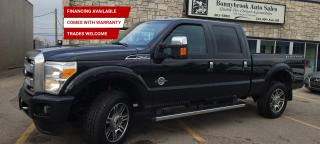 Need a vehicle that has style and class? Look at our Pre-Owned 2015 FORD F 350 LARIAT PLATINUM 4X4 (Pictured in photo) /Filled with top options including Heated Leather Seats, Keyless Entry, Bluetooth, Navigation Power Mirrors, Power Locks, Power Windows. Rearview camera /Air /Tilt /Cruise/Factory carstarter/Power Sunroof/4 Wheel drive system/comes with 6 month power train warranty with options to extend. Smooth ride at a great price thats ready for your test drive. Fully inspected and given a clean bill of health by our technicians. Fully detailed on the interior and exterior so it feels like new to you. There should never be any surprises when buying a used car, thats why we share our Mechanical Fitness Assessment and Carfax with our customers, so you know what we know. Bonnybrook Auto sales is helping thousands find quality used vehicles at prices they can afford. If you would like to book a test drive, have questions about a vehicle or need information on finance rates, give our friendly staff a call today! Bonnybrook auto sales is proudly one of the few car dealerships that have been serving Calgary for over Twenty years. /TRADE INS WELCOMED/ Amvic Licensed Business.  Due to the recent increase for used vehicles.  Demand and sales combined with  the U.S exchange rate, a lot  vehicles are being exported to the U.S. We are in need of pre-owned vehicles. We give top dollar for your trades.  We also purchase all makes and models of vehicles.