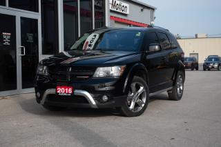 <p>Get out on the open road in our 2016 Dodge Journey Crossroad AWD sculpted in radiant Pitch Black Clear Coat! Powered by our award-winning 3.6 Litre V6 that generates a healthy 283hp on command while connected to a smooth-shifting 6 Speed Automatic transmission for amazing road authority. This All Wheel Drive helps reward you with approximately 9.8L/100km on the highway! You'll make a powerful impression with our Crossroad, accented by chrome, gloss black fog lamp surrounds, black wheels, a black grille, and dark-tinted headlamps. Climb inside this Crossroad and experience the comfort of leather-trimmed seats with sport mesh cloth inserts and light slate gray accent stitching. You'll enjoy the convenience of a power driver's seat, proximity key with pushbutton start and power-heated and folding side mirrors. The Uconnect touchscreen interface and steering-wheel-mounted audio and cruise controls keep you focused on the task at hand as you and your passengers listen to a great sound system or stay connected with Bluetooth. With cavernous cargo space, feel free to pack everyone up and drive off into the sunset! Dodge is proud of advanced technology designed to help protect all occupants, our Journey provides peace of mind as well. Life is a Journey, not a destination. So get behind the wheel... Your adventure awaits! Save this Page and Call for Availability. We Know You Will Enjoy Your Test Drive Towards Ownership! Errors and omissions excepted Good Credit, Bad Credit, No Credit - All credit applications are 100% processed! Let us help you get your credit started or rebuilt with our experienced team of professionals. Good credit? Let us source the best rates and loan that suits you. Same day approval! No waiting! Experience the difference at Chatham's award winning Pre-Owned dealership 3 years running! All vehicles are sold certified and e-tested, unless otherwise stated. Helping people get behind the wheel since 1999! If we don't have the vehicle you are looking for, let us find it! All cars serviced through our onsite facility. Servicing all makes and models. We are proud to serve southwestern Ontario with quality vehicles for over 16 years! Can't make it in? No problem! Take advantage of our NO FEE delivery service! Chatham-Kent, Sarnia, London, Windsor, Essex, Leamington, Belle River, LaSalle, Tecumseh, Kitchener, Cambridge, waterloo, Hamilton, Oakville, Toronto and the GTA.</p>