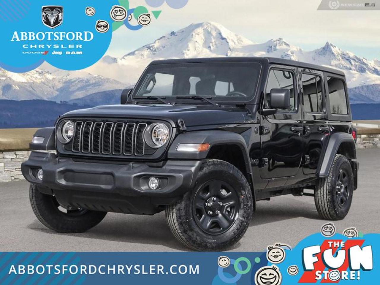 New 2024 Jeep Wrangler Sport  - Wi-Fi Hotspot -  Tow Equipment - $166.39 /Wk for sale in Abbotsford, BC