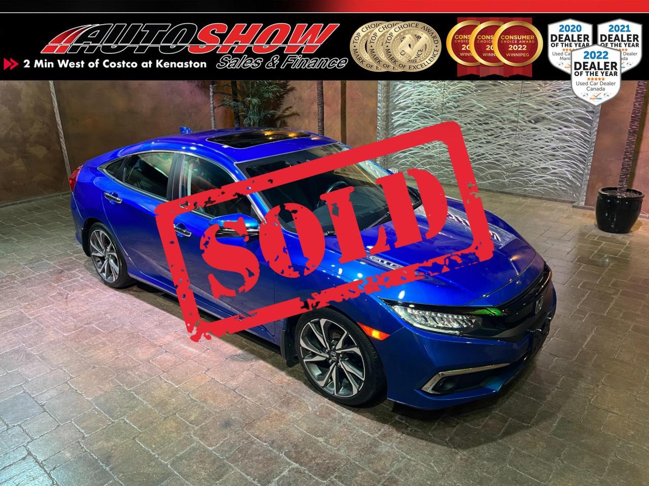 Used 2020 Honda Civic Touring Turbo - Htd Lthr, Nav, Sunroof, Rmt Start for sale in Winnipeg, MB