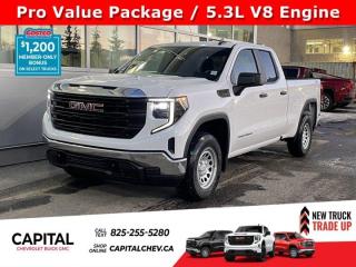 This GMC Sierra 1500 delivers a Gas V8 5.3L/325 engine powering this Automatic transmission. ENGINE, 5.3L ECOTEC3 V8 (355 hp [265 kW] @ 5600 rpm, 383 lb-ft of torque [518 Nm] @ 4100 rpm); featuring Dynamic Fuel Management (Includes (KW7) 170-amp alternator and (MHT) 10-speed automatic transmission., Wireless, Apple CarPlay / Wireless Android Auto, Windows, power rear, express down (Not available on Regular Cab models.).* This GMC Sierra 1500 Features the Following Options *Windows, power front, drivers express up/down, Window, power front, passenger express down, Wi-Fi Hotspot capable (Terms and limitations apply. See onstar.ca or dealer for details.), Wheels, 17 x 8 (43.2 cm x 20.3 cm) painted steel, Silver, Wheel, 17 x 8 (43.2 cm x 20.3 cm) full-size, steel spare, USB Ports, 2, Charge/Data ports located on instrument panel, Transfer case, single speed, electronic Autotrac with push button control (4WD models only), Tires, 255/70R17 all-season, blackwall, Tire, spare 255/70R17 all-season, blackwall (Included with (QBN) 255/70R17 all-season, blackwall tires.), Tire Pressure Monitor System, auto learn includes Tire Fill Alert (does not apply to spare tire).* Stop By Today *Test drive this must-see, must-drive, must-own beauty today at Capital Chevrolet Buick GMC Inc., 13103 Lake Fraser Drive SE, Calgary, AB T2J 3H5.