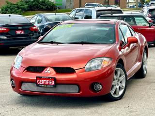 ONE OWNER.. CERTIFIED.. NO ACCIDENT<br><div>
2007 MITSUBISHI ECLIPSE GT LOADED 
V6 3.8L ENGINE. 

AMAZING LOOKING CAR. IN IMMACULATE CONDITION INSIDE/OUT. 
HAS BEEN VERY WELL KEPT AND MAINTAINED WITH 30 SERVICE RECORDS ON THE CARFAX. 

?BEING SOLD CERTIFIED WITH SAFETY INCLUDED IN THE PRICE! 

?ALL OUR VEHICLES COME WITH 3 MONTHS WARRANTY. UPGRADE TO 3 YEARS AVAILABLE. 

BRAND NEW BRAKES. 
FRESH OIL CHANGE. 
FULLY DETAILED.

PRICE + HST NO EXTRA OR HIDDEN FEES.

PLEASE CONTACT US TO BOOK YOUR APPOINTMENT FOR VIEWING AND TEST DRIVE.

TERMINAL MOTORS 
1421 SPEERS RD, OAKVILLE </div>