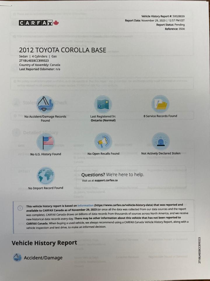 2012 Toyota Corolla AUTO 4 DR SEDAN  LOW KM NO ACCIDENT - Photo #18
