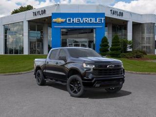 <b>Fog Lights,  Aluminum Wheels,  Remote Start,  EZ Lift Tailgate,  Forward Collision Alert!</b><br> <br>   This 2024 Silverado 1500 is engineered for ultra-premium comfort, offering high-tech upgrades, beautiful styling, authentic materials and thoughtfully crafted details. <br> <br>This 2024 Chevrolet Silverado 1500 stands out in the midsize pickup truck segment, with bold proportions that create a commanding stance on and off road. Next level comfort and technology is paired with its outstanding performance and capability. Inside, the Silverado 1500 supports you through rough terrain with expertly designed seats and robust suspension. This amazing 2024 Silverado 1500 is ready for whatever.<br> <br> This black Crew Cab 4X4 pickup   has an automatic transmission and is powered by a  355HP 5.3L 8 Cylinder Engine.<br> <br> Our Silverado 1500s trim level is RST. This 1500 RST comes with Silverardos legendary capability and was made to be a stylish daily pickup truck that has the perfect amount of essential equipment. This incredible truck comes loaded with blacked out exterior accents, body colored bumpers, Chevrolets Premium Infotainment 3 system thats paired with a larger touchscreen display, wireless Apple CarPlay and Android Auto, 4G LTE hotspot and SiriusXM. Additional features include LED front fog lights, remote engine start, an EZ Lift tailgate, unique aluminum wheels, a power driver seat, forward collision warning with automatic braking, intellibeam headlights, dual-zone climate control, lane keep assist, Teen Driver technology, a trailer hitch and a HD rear view camera. This vehicle has been upgraded with the following features: Fog Lights,  Aluminum Wheels,  Remote Start,  Ez Lift Tailgate,  Forward Collision Alert,  Lane Keep Assist,  Android Auto.  This is a demonstrator vehicle driven by a member of our staff, so we can offer a great deal on it.<br><br> <br>To apply right now for financing use this link : <a href=https://www.taylorautomall.com/finance/apply-for-financing/ target=_blank>https://www.taylorautomall.com/finance/apply-for-financing/</a><br><br> <br/>    0% financing for 60 months. 2.49% financing for 84 months. <br> Buy this vehicle now for the lowest bi-weekly payment of <b>$469.65</b> with $0 down for 84 months @ 2.49% APR O.A.C. ( Plus applicable taxes -  Plus applicable fees   / Total Obligation of $85480  ).  Incentives expire 2024-04-30.  See dealer for details. <br> <br> <br>LEASING:<br><br>Estimated Lease Payment: $418 bi-weekly <br>Payment based on 4.5% lease financing for 24 months with $0 down payment on approved credit. Total obligation $21,758. Mileage allowance of 16,000 KM/year. Offer expires 2024-04-30.<br><br><br><br> Come by and check out our fleet of 90+ used cars and trucks and 170+ new cars and trucks for sale in Kingston.  o~o