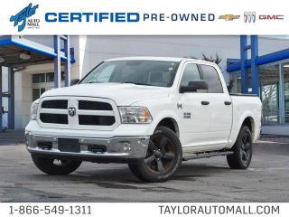 <b>Bluetooth,  SiriusXM,  Aluminum Wheels,  Air Conditioning,  Power Windows!</b><br> <br>    This Ram 1500 is a top contender in the full-size pickup segment thanks to a winning combination of a strong powertrain, a smooth ride, and a well-trimmed cabin. This  2016 Ram 1500 is for sale today in Kingston. <br> <br>The reasons why this Ram 1500 stands above the well-respected competition are evident: uncompromising capability, proven commitment to safety and security, and state-of-the-art technology. From the muscular exterior to the well-trimmed interior, this truck is more than just a workhorse. Get the job done in comfort and style with this Ram 1500. This  Crew Cab 4X4 pickup  has 164,486 kms. Its  nice in colour  . It has an automatic transmission and is powered by a  305HP 3.6L V6 Cylinder Engine.  <br> <br> Our 1500s trim level is SLT. This Ram 1500 SLT is a great blend of features, value, and capability. It comes with a Uconnect infotainment system with Bluetooth streaming audio and hands-free communication, SiriusXM, a mini trip computer,  air conditioning, cruise control, power windows, power doors with remote keyless entry, aluminum wheels, six airbags, chrome bumpers, and more. This vehicle has been upgraded with the following features: Bluetooth,  Siriusxm,  Aluminum Wheels,  Air Conditioning,  Power Windows,  Power Doors,  Cruise Control. <br> To view the original window sticker for this vehicle view this <a href=http://www.chrysler.com/hostd/windowsticker/getWindowStickerPdf.do?vin=1C6RR7LG5GS290952 target=_blank>http://www.chrysler.com/hostd/windowsticker/getWindowStickerPdf.do?vin=1C6RR7LG5GS290952</a>. <br/><br> <br>To apply right now for financing use this link : <a href=https://www.taylorautomall.com/finance/apply-for-financing/ target=_blank>https://www.taylorautomall.com/finance/apply-for-financing/</a><br><br> <br/><br>For more information, please call any of our knowledgeable used vehicle staff at (613) 549-1311!<br><br> Come by and check out our fleet of 80+ used cars and trucks and 160+ new cars and trucks for sale in Kingston.  o~o