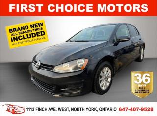 Welcome to First Choice Motors, the largest car dealership in Toronto of pre-owned cars, SUVs, and vans priced between $5000-$15,000. With an impressive inventory of over 300 vehicles in stock, we are dedicated to providing our customers with a vast selection of affordable and reliable options.<br><br>Were thrilled to offer a used 2016 Volkswagen Golf TSI, black color with 184,000km (STK#6848) This vehicle was $13990 NOW ON SALE FOR $11990. It is equipped with the following features:<br>- Automatic Transmission<br>- Hatchback<br>- Heated seats<br>- Bluetooth<br>- Reverse camera<br>- Alloy wheels<br>- Power windows<br>- Power locks<br>- Power mirrors<br>- Air Conditioning<br><br>At First Choice Motors, we believe in providing quality vehicles that our customers can depend on. All our vehicles come with a 36-day FULL COVERAGE warranty. We also offer additional warranty options up to 5 years for our customers who want extra peace of mind.<br><br>Furthermore, all our vehicles are sold fully certified with brand new brakes rotors and pads, a fresh oil change, and brand new set of all-season tires installed & balanced. You can be confident that this car is in excellent condition and ready to hit the road.<br><br>At First Choice Motors, we believe that everyone deserves a chance to own a reliable and affordable vehicle. Thats why we offer financing options with low interest rates starting at 7.9% O.A.C. Were proud to approve all customers, including those with bad credit, no credit, students, and even 9 socials. Our finance team is dedicated to finding the best financing option for you and making the car buying process as smooth and stress-free as possible.<br><br>Our dealership is open 7 days a week to provide you with the best customer service possible. We carry the largest selection of used vehicles for sale under $9990 in all of Ontario. We stock over 300 cars, mostly Hyundai, Chevrolet, Mazda, Honda, Volkswagen, Toyota, Ford, Dodge, Kia, Mitsubishi, Acura, Lexus, and more. With our ongoing sale, you can find your dream car at a price you can afford. Come visit us today and experience why we are the best choice for your next used car purchase!<br><br>All prices exclude a $10 OMVIC fee, license plates & registration and ONTARIO HST (13%)