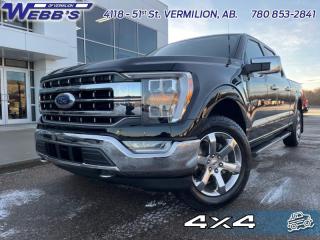 <b>Leather Seats, 501A Equipment Group, 20 inch Chrome Wheels, Lariat Chrome Appearance Package, Chrome Running Boards!</b><br> <br>    This Ford F-150 is arguably the most capable truck in the class, and it features a spacious, comfortable interior. This  2021 Ford F-150 is for sale today in Vermilion. <br> <br>The perfect truck for work or play, this versatile Ford F-150 gives you the power you need, the features you want, and the style you crave! With high-strength, military-grade aluminum construction, this F-150 cuts the weight without sacrificing toughness. The interior design is first class, with simple to read text, easy to push buttons and plenty of outward visibility. With productivity at the forefront of design, the 2021 F-150 makes use of every single component was built to get the job done right!This  Crew Cab 4X4 pickup  has 167,935 kms. Stock number 7910A is agate black in colour  . It has a 10 speed automatic transmission and is powered by a  400HP 3.5L V6 Cylinder Engine.  <br> <br> Our F-150s trim level is Lariat. This luxurious Ford F-150 Lariat comes loaded with premium features such as leather heated and cooled seats, body coloured exterior accents, a proximity key with push button start and smart device remote start, pro trailer backup assist and Ford Co-Pilot360 that features lane keep assist, blind spot detection, pre-collision assist with automatic emergency braking and rear parking sensors. Enhanced features also includes unique aluminum wheels, SYNC 4 with enhanced voice recognition featuring connected navigation, Apple CarPlay and Android Auto, FordPass Connect 4G LTE, power adjustable pedals, a powerful Bang & Olufsen audio system with SiriusXM radio, cargo box lights, dual zone climate control and a handy rear view camera to help when backing out of tight spaces. This vehicle has been upgraded with the following features: Leather Seats, 501a Equipment Group, 20 Inch Chrome Wheels, Lariat Chrome Appearance Package, Chrome Running Boards, Max Trailer Tow Package. <br> To view the original window sticker for this vehicle view this <a href=http://www.windowsticker.forddirect.com/windowsticker.pdf?vin=1FTFW1E88MFC55673 target=_blank>http://www.windowsticker.forddirect.com/windowsticker.pdf?vin=1FTFW1E88MFC55673</a>. <br/><br> <br>To apply right now for financing use this link : <a href=https://www.webbsford.com/financing/ target=_blank>https://www.webbsford.com/financing/</a><br><br> <br/><br>Webbs Ford is located at 4118 51st in beautiful Vermilion, AB. <br/>We offer superior sales and service for our valued customers and are committed to serving our friends and clients with the best services possible. If you are looking to set up a test drive in one of our pre owned vehicles or looking to inquire about financing options, please call (780) 853-2841 and speak to one of our professional staff members today.   o~o