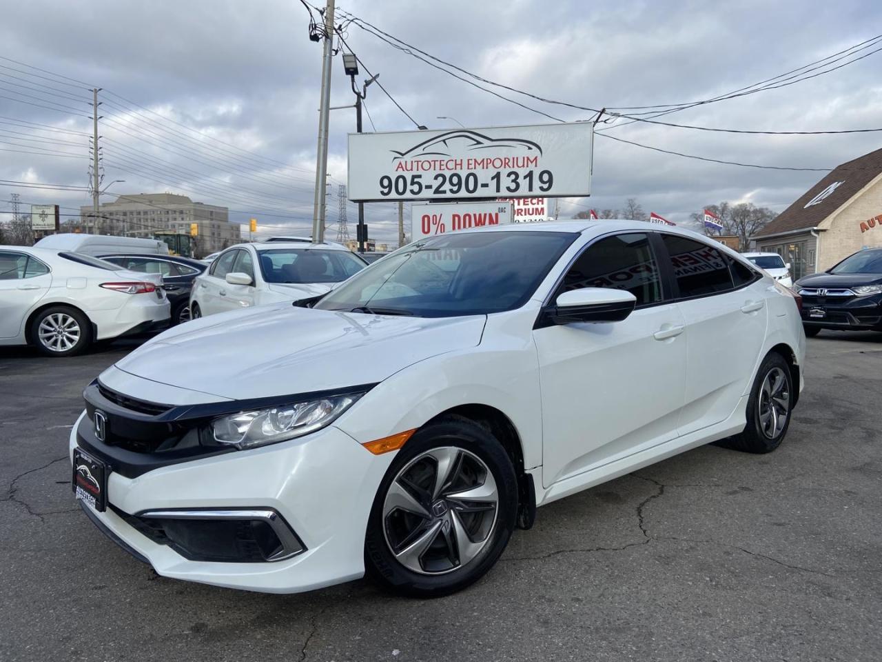 Used 2020 Honda Civic LX Pearl White Lane Assist / Collision / Carplay/Android / Heated Seats for sale in Mississauga, ON