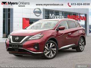 <b>Leather Seats,  Moonroof,  Navigation,  Memory Seats,  Power Liftgate!</b><br> <br> <br> <br>$1000 DISCOUNT<br> <br>This 2024 Nissan Murano offers confident power, efficient usage of fuel and space, and an exciting exterior sure to turn heads. This uber popular crossover does more than settle for good enough. This Murano offers an airy interior that was designed to make every seating position one to enjoy. For a crossover that is more than just good looks and decent power, check out this well designed 2024 Murano. <br> <br> This scarlet amber SUV  has an automatic transmission and is powered by a  260HP 3.5L V6 Cylinder Engine.<br> <br> Our Muranos trim level is SL. This SL trim brings a dual panel panoramic moonroof, heated leather seats, motion activated power liftgate, remote start with intelligent climate control, memory settings, ambient interior lighting, and a heated steering wheel for added comfort along with intelligent cruise with distance pacing, intelligent Around View camera, and traffic sign recognition for even more confidence. Navigation and Bose Premium Audio are added to the NissanConnect touchscreen infotainment system featuring Android Auto, Apple CarPlay, and a ton more connectivity features. Forward collision warning, emergency braking with pedestrian detection, high beam assist, blind spot detection, and rear parking sensors help inspire confidence on the drive. This vehicle has been upgraded with the following features: Leather Seats,  Moonroof,  Navigation,  Memory Seats,  Power Liftgate,  Remote Start,  Heated Steering Wheel. <br><br> <br/> Weve discounted this vehicle $1000.    4.99% financing for 84 months. <br> Payments from <b>$695.04</b> monthly with $0 down for 84 months @ 4.99% APR O.A.C. ( Plus applicable taxes -  $621 Administration fee included. Licensing not included.    ).  Incentives expire 2024-05-31.  See dealer for details. <br> <br> <br>LEASING:<br><br>Estimated Lease Payment: $630/m <br>Payment based on 4.99% lease financing for 60 months with $0 down payment on approved credit. Total obligation $37,833. Mileage allowance of 20,000 KM/year. Offer expires 2024-05-31.<br><br><br>We are proud to regularly serve our clients and ready to help you find the right car that fits your needs, your wants, and your budget.And, of course, were always happy to answer any of your questions.Proudly supporting Ottawa, Orleans, Vanier, Barrhaven, Kanata, Nepean, Stittsville, Carp, Dunrobin, Kemptville, Westboro, Cumberland, Rockland, Embrun , Casselman , Limoges, Crysler and beyond! Call us at (613) 824-8550 or use the Get More Info button for more information. Please see dealer for details. The vehicle may not be exactly as shown. The selling price includes all fees, licensing & taxes are extra. OMVIC licensed.Find out why Myers Orleans Nissan is Ottawas number one rated Nissan dealership for customer satisfaction! We take pride in offering our clients exceptional bilingual customer service throughout our sales, service and parts departments. Located just off highway 174 at the Jean DÀrc exit, in the Orleans Auto Mall, we have a huge selection of New vehicles and our professional team will help you find the Nissan that fits both your lifestyle and budget. And if we dont have it here, we will find it or you! Visit or call us today.<br> Come by and check out our fleet of 40+ used cars and trucks and 110+ new cars and trucks for sale in Orleans.  o~o