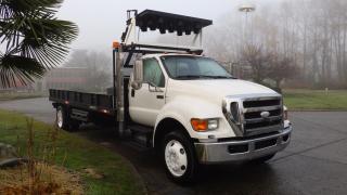 Used 2008 Ford F-750 18 Foot Flat Deck Regular Cab 2WD Diesel Dually with Air Brakes and Power Tailgate for sale in Burnaby, BC
