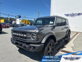 <b>Heated Seats, Ford Co-Pilot360, Navigation, Remote Engine Start, 17 inch Aluminum Wheels!</b><br> <br>   Turn heads with this stylish yet remarkably capable 2024 Ford Bronco. <br> <br>With a nostalgia-inducing design along with remarkable on-road driving manners with supreme off-road capability, this 2024 Ford Bronco is indeed a jack of all trades and masters every one of them. Durable build materials and functional engineering coupled with modern day infotainment and driver assistive features ensure that this iconic vehicle takes on whatever you can throw at it. Want an SUV that can genuinely do it all and look good while at it? Look no further than this 2024 Ford Bronco!<br> <br> This carbonized grey metallic SUV  has a 10 speed automatic transmission and is powered by a  315HP 2.7L V6 Cylinder Engine.<br> <br> Our Broncos trim level is Black Diamond. This robust Bronco Black Diamond features potent off-roading upgrades such as undercarriage skid plates, a locking rear differential, upfitter switches, off-roading suspension, a comprehensive terrain management system with switchable G.O.A.T. modes and aluminum wheels with a full-size spare. The seats are lined with marine-grade vinyl, with rubber floor covering, for easy rinsing after your intense off-road sessions. Other features include a manual targa composite 1st row sunroof, a manual convertible hard top with fixed rollover protection, a flip-up rear window, LED headlights with automatic high beams, and proximity keyless entry with push button start. Connectivity is handled by an 8-inch LCD screen powered by SYNC 4 with wireless Apple CarPlay and Android Auto, with SiriusXM satellite radio. Additional features include towing equipment including trailer sway control, pre-collision assist with pedestrian detection, forward collision mitigation, a rearview camera, and even more. This vehicle has been upgraded with the following features: Heated Seats, Ford Co-pilot360, Navigation, Remote Engine Start, 17 Inch Aluminum Wheels, Dual-zone Electronic Climate Control, Removable Hoop Step. <br><br> View the original window sticker for this vehicle with this url <b><a href=http://www.windowsticker.forddirect.com/windowsticker.pdf?vin=1FMEE1BP3RLA10889 target=_blank>http://www.windowsticker.forddirect.com/windowsticker.pdf?vin=1FMEE1BP3RLA10889</a></b>.<br> <br>To apply right now for financing use this link : <a href=https://www.southcoastford.com/financing/ target=_blank>https://www.southcoastford.com/financing/</a><br><br> <br/> Total  cash rebate of $4000 is reflected in the price. Credit includes $4,000 Delivery Allowance.  7.99% financing for 84 months. <br> Buy this vehicle now for the lowest bi-weekly payment of <b>$468.18</b> with $0 down for 84 months @ 7.99% APR O.A.C. ( Plus applicable taxes -  $595 Administration Fee included    / Total Obligation of $85209  ).  Incentives expire 2024-05-23.  See dealer for details. <br> <br> <br>LEASING:<br><br>Estimated Lease Payment: $361 bi-weekly <br>Payment based on 6.99% lease financing for 48 months with $0 down payment on approved credit. Total obligation $37,632. Mileage allowance of 16,000 KM/year. Offer expires 2024-05-23.<br><br><br>Call South Coast Ford Sales or come visit us in person. Were convenient to Sechelt, BC and located at 5606 Wharf Avenue. and look forward to helping you with your automotive needs. <br><br> Come by and check out our fleet of 20+ used cars and trucks and 110+ new cars and trucks for sale in Sechelt.  o~o
