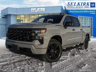 <b>Aluminum Wheels,  Remote Start,  EZ Lift Tailgate,  Forward Collision Alert,  Lane Keep Assist!</b><br> <br> <br> <br>  With a bold profile and distinctive stance, this 2024 Silverado turns heads and makes a statement on the jobsite, out in town or wherever life leads you. <br> <br>This 2024 Chevrolet Silverado 1500 stands out in the midsize pickup truck segment, with bold proportions that create a commanding stance on and off road. Next level comfort and technology is paired with its outstanding performance and capability. Inside, the Silverado 1500 supports you through rough terrain with expertly designed seats and robust suspension. This amazing 2024 Silverado 1500 is ready for whatever.<br> <br> This slate grey metallic Crew Cab 4X4 pickup   has an automatic transmission and is powered by a  310HP 2.7L 4 Cylinder Engine.<br> <br> Our Silverado 1500s trim level is Custom. This Silverado 1500 Custom has it all with an amazing balance of style and value. This incredible Chevrolet Custom pickup comes loaded with stylish aluminum wheels, a useful trailer hitch, remote engine start, an EZ Lift tailgate and a 10 way power driver seat. It also includes Chevrolets Infotainment 3 System that features Apple CarPlay, Android Auto, and USB charging ports so your crews equipment is always ready to go. Additional features include remote keyless entry, forward collision warning with automatic braking, lane keep assist, intellibeam automatic headlights, and an HD rear view camera. The useful Teen Driver systems also allows you to track driving habits and restrict certain features once you hand over the keys. This vehicle has been upgraded with the following features: Aluminum Wheels,  Remote Start,  Ez Lift Tailgate,  Forward Collision Alert,  Lane Keep Assist,  Android Auto,  Apple Carplay. <br><br> <br>To apply right now for financing use this link : <a href=https://www.selkirkchevrolet.com/pre-qualify-for-financing/ target=_blank>https://www.selkirkchevrolet.com/pre-qualify-for-financing/</a><br><br> <br/> Weve discounted this vehicle $2570.    2.99% financing for 84 months. <br> Buy this vehicle now for the lowest bi-weekly payment of <b>$375.82</b> with $0 down for 84 months @ 2.99% APR O.A.C. ( Plus applicable taxes -  Plus applicable fees   ).  Incentives expire 2024-02-29.  See dealer for details. <br> <br>Selkirk Chevrolet Buick GMC Ltd carries an impressive selection of new and pre-owned cars, crossovers and SUVs. No matter what vehicle you might have in mind, weve got the perfect fit for you. If youre looking to lease your next vehicle or finance it, we have competitive specials for you. We also have an extensive collection of quality pre-owned and certified vehicles at affordable prices. Winnipeg GMC, Chevrolet and Buick shoppers can visit us in Selkirk for all their automotive needs today! We are located at 1010 MANITOBA AVE SELKIRK, MB R1A 3T7 or via phone at 866-735-5475 .<br> Come by and check out our fleet of 70+ used cars and trucks and 240+ new cars and trucks for sale in Selkirk.  o~o