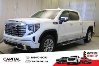 This 2024 GMC Sierra 1500 in White Frost Tricoat is equipped with 4WD and Turbocharged Diesel I6 3.0L/183 engine.The Next Generation Sierra redefines what it means to drive a pickup. The redesigned for 2019 Sierra 1500 boasts all-new proportions with a larger cargo box and cabin. It also shaves weight over the 2018 model through the use of a lighter boxed steel frame and extensive use of aluminum in the hood, tailgate, and doors.To help improve the hitching and towing experience, the available ProGrade Trailering System combines intelligent technologies to offer an in-vehicle Trailering App, a companion to trailering features in the myGMC app and multiple high-definition camera views.GMC has altered the pickup landscape with groundbreaking innovation that includes features such as available Rear Camera Mirror and available Multicolour Heads-Up Display that puts key vehicle information low on the windshield. Innovative safety features such as HD Surround Vision and Lane Change Alert with Side Blind Zone alert will also help you feel confident and in control in the Next Generation Seirra.Key features of the Sierra Denali include: Taller stance and more dominant presence, GMC MultiPro Tailgate, Adaptive Rice Control, Authentic perforated Forge leather-appointed seating and open-pore ash wood trim, Available Head-Up Display and HD Rear Camera Mirror, and Available 420 hp 6.2L V8 with 10-speed automatic transmission.Check out this vehicles pictures, features, options and specs, and let us know if you have any questions. Helping find the perfect vehicle FOR YOU is our only priority.P.S...Sometimes texting is easier. Text (or call) 306-988-7738 for fast answers at your fingertips!Dealer License #914248Disclaimer: All prices are plus taxes & include all cash credits & loyalties. See dealer for Details.