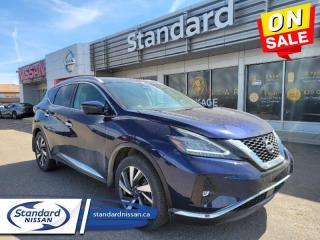 <b>Inc: Block Heater, All Weather Floor Mats, Rear Bumper Protector, 5 Star Pkg<br></b><br>  <br> <br>  The atmosphere created in this gorgeous Murano makes the destination beside the point. <br> <br>This 2024 Nissan Murano offers confident power, efficient usage of fuel and space, and an exciting exterior sure to turn heads. This uber popular crossover does more than settle for good enough. This Murano offers an airy interior that was designed to make every seating position one to enjoy. For a crossover that is more than just good looks and decent power, check out this well designed 2024 Murano. <br> <br> This deep ocean SUV  has a cvt transmission and is powered by a  260HP 3.5L V6 Cylinder Engine.<br> <br> Our Muranos trim level is SL. This SL trim brings a dual panel panoramic moonroof, heated leather seats, motion activated power liftgate, remote start with intelligent climate control, memory settings, ambient interior lighting, and a heated steering wheel for added comfort along with intelligent cruise with distance pacing, intelligent Around View camera, and traffic sign recognition for even more confidence. Navigation and Bose Premium Audio are added to the NissanConnect touchscreen infotainment system featuring Android Auto, Apple CarPlay, and a ton more connectivity features. Forward collision warning, emergency braking with pedestrian detection, high beam assist, blind spot detection, and rear parking sensors help inspire confidence on the drive. This vehicle has been upgraded with the following features: Leather Seats,  Moonroof,  Navigation,  Memory Seats,  Power Liftgate,  Remote Start,  Heated Steering Wheel. <br><br> <br>To apply right now for financing use this link : <a href=https://www.standardnissan.ca/finance/apply-for-financing/ target=_blank>https://www.standardnissan.ca/finance/apply-for-financing/</a><br><br> <br/> Weve discounted this vehicle $1044. Incentives expire 2024-05-31.  See dealer for details. <br> <br>Why buy from Standard Nissan in Swift Current, SK? Our dealership is owned & operated by a local family that has been serving the automotive needs of local clients for over 110 years! We rely on a reputation of fair deals with good service and top products. With your support, we are able to give back to the community. <br><br>Every retail vehicle new or used purchased from us receives our 5-star package:<br><ul><li>*Platinum Tire & Rim Road Hazzard Coverage</li><li>**Platinum Security Theft Prevention & Insurance</li><li>***Key Fob & Remote Replacement</li><li>****$20 Oil Change Discount For As Long As You Own Your Car</li><li>*****Nitrogen Filled Tires</li></ul><br>Buyers from all over have also discovered our customer service and deals as we deliver all over the prairies & beyond!#BetterTogether<br> Come by and check out our fleet of 40+ used cars and trucks and 40+ new cars and trucks for sale in Swift Current.  o~o