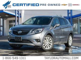 <b>Low Mileage, Leather Seats,  Heated Seats,  Hands Free Liftgate,  Remote Start,  Heated Steering Wheel!</b><br> <br>    With a stylish cabin and a roomy back seat, this Buick Envision quietly isolates you from the road. This  2019 Buick Envision is for sale today in Kingston. <br> <br>Your sense of luxury has been set in motion with this 2019 Buick Envision. Responsive performance, intelligent innovations, and a thoughtfully crafted interior ensure that this Envision is a joy to drive, and a joy to share. For the next step in luxury crossovers, look no further than this 2019 Buick Envision. This low mileage  SUV has just 57,353 kms. Its  satin steel metallic in colour  . It has an automatic transmission and is powered by a  252HP 2.0L 4 Cylinder Engine.  It may have some remaining factory warranty, please check with dealer for details. <br> <br> Our Envisions trim level is Premium. This Premium Envision is loaded with a lot of awesome goodies like lane keep assist with lane departure warning, following distance indicator, forward collision alert, front and rear parking assistance, vibrating safety alert seat, Bose premium sound system, automatic rain sensing wipers, dual exhaust outlet, electronic locking rear differential, LED headlamps, and a 110V outlet. This SUV also has leather seats, memory driver seat, blind spot monitoring with lane change alert, customizable Driver Information Centre, remote start, hands free power liftgate, 4G WiFi, heated steering wheel, heated seats, active noise cancellation, Buick Connected Access with OnStar capability, hands free keyless open, leather steering wheel with audio and cruise controls, ambient interior lighting, one touch flat folding rear seat, Teen Driver technology, 8 inch touchscreen, Apple CarPlay, Android Auto, Bluetooth, and SiriusXM. This vehicle has been upgraded with the following features: Leather Seats,  Heated Seats,  Hands Free Liftgate,  Remote Start,  Heated Steering Wheel,  Android Auto,  Apple Carplay. <br> <br>To apply right now for financing use this link : <a href=https://www.taylorautomall.com/finance/apply-for-financing/ target=_blank>https://www.taylorautomall.com/finance/apply-for-financing/</a><br><br> <br/><br> Buy this vehicle now for the lowest bi-weekly payment of <b>$221.77</b> with $0 down for 84 months @ 9.99% APR O.A.C. ( Plus applicable taxes -  Plus applicable fees   / Total Obligation of $40363  ).  See dealer for details. <br> <br>For more information, please call any of our knowledgeable used vehicle staff at (613) 549-1311!<br><br> Come by and check out our fleet of 80+ used cars and trucks and 160+ new cars and trucks for sale in Kingston.  o~o