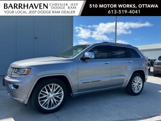 Just IN... 2018 Jeep Grand Cherokee Overland 4X4 V8 with Low KMs. Some of the MANY Feature Options included in the Trim Package are 5.7L HEMI VVT V8 engine with FuelSaver MDS, 8speed TorqueFlite automatic transmission, QuadraTrac II 4x4 system with SelecTerrain System, QuadraLift air suspension, 20inch fullpolished aluminum w/Satin Clear Coat, Nappa leatherfaced front vented bucket seats, Leatherwrapped instrument panel & center armrest, Power 8way adjustable front seats w/driver memory, Power 4way driver and passenger lumbar adjust, Front heated seats, Secondrow heated seats, Heated steering wheel, Leatherwrapped steering wheel with wood accents, CommandView dualpane panoramic sunroof, Power liftgate, 8.4inch touchscreen with Navigation, ParkView Rear BackUp Camera, ParkSense Rear Park Assist System, Lane Departure Warning with Lane Keep Assist, BlindSpot Monitoring & Rear CrossPath Detection, Parallel & Perpendicular Park Assist with Stop, Forward Collision Warning with Active Braking, Advanced Brake Assist, Adaptive Cruise Control with Stop, Keyless Enter n Go with pushbutton start, Remote proximity keyless entry with Remote Auto Start, A/C with dualzone automatic temperature control, Handsfree communication with Bluetooth streaming, Google Android Auto & Apple CarPlay, Trailer Tow Group IV, Class IV hitch receiver & so MUCH MORE. The Jeep includes a Clean Car-Proof Report Free of any Insurance or Collison Claims. The Jeep has gone through a Detail Cleaning and is all ready for YOU. Nobody deals like Barrhaven Jeep Dodge Ram, come and see us today and we will show you why!!