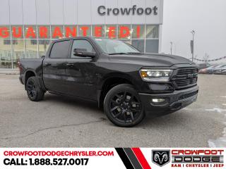<b>Sunroof, Night Edition, Running Boards, Blind Spot Detection, Trailer Hitch!</b><br> <br> <br> <br>  Work, play, and adventure are what the 2024 Ram 1500 was designed to do. <br> <br>The Ram 1500s unmatched luxury transcends traditional pickups without compromising its capability. Loaded with best-in-class features, its easy to see why the Ram 1500 is so popular. With the most towing and hauling capability in a Ram 1500, as well as improved efficiency and exceptional capability, this truck has the grit to take on any task.<br> <br> This diamond black c Crew Cab 4X4 pickup   has an automatic transmission and is powered by a  395HP 5.7L 8 Cylinder Engine.<br> <br> Our 1500s trim level is Sport. This RAM 1500 Sport throws in some great comforts such as power-adjustable heated front seats with lumbar support, dual-zone climate control, power-adjustable pedals, deluxe sound insulation, and a heated leather-wrapped steering wheel. Connectivity is handled by an upgraded 12-inch display powered by Uconnect 5W with inbuilt navigation, mobile internet hotspot access, smart device integration, and a 10-speaker audio setup. Additional features include power folding exterior mirrors, a power rear window with defrosting, class II towing equipment including a hitch, wiring harness and trailer sway control, heavy-duty suspension, cargo box lighting, and a locking tailgate. This vehicle has been upgraded with the following features: Sunroof, Night Edition, Running Boards, Blind Spot Detection, Trailer Hitch. <br><br> <br>To apply right now for financing use this link : <a href=https://www.crowfootdodgechrysler.com/tools/autoverify/finance.htm target=_blank>https://www.crowfootdodgechrysler.com/tools/autoverify/finance.htm</a><br><br> <br/>   <br> Buy this vehicle now for the lowest bi-weekly payment of <b>$532.49</b> with $0 down for 96 months @ 4.99% APR O.A.C. ( Plus GST  documentation fee    / Total Obligation of $110758  ).  Incentives expire 2024-02-29.  See dealer for details. <br> <br>We pride ourselves in consistently exceeding our customers expectations. Please dont hesitate to give us a call.<br> Come by and check out our fleet of 80+ used cars and trucks and 180+ new cars and trucks for sale in Calgary.  o~o