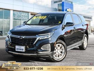 <b>Low Mileage, Blackout Package, 7 inch Touch Screen, Remote Engine Start, 8-Way Power Driver Seat!</b>

 

    The Equinox is one of the best all around vehicles in its class. Youll be swooped away with its comfortable ride, roomy cabin and the technology to help you keep in touch. This  2022 Chevrolet Equinox is for sale today in St Catharines. 

 

When Chevrolet designed the Equinox, they got every detail just right. Its the perfect size - roomy without being too big. This compact SUV pairs eye-catching style with a spacious and versatile cabin thats been thoughtfully designed to put you at the centre of attention. This mid size crossover also comes packed with desirable technology and safety features. This Equinox is more than just a pretty face. Inside, the cabin offers smart features designed to put you at the center of everything. For a mid sized SUV, its hard to beat this Chevrolet Equinox. This low mileage  SUV has just 17,053 kms. Its  mosaic black metallic in colour  . It has a 6 speed automatic transmission and is powered by a  170HP 1.5L 4 Cylinder Engine. 

 

 Our Equinoxs trim level is LT. Upgrading to this Equinox LT is an excellent decision as it features stylish aluminum wheels, LED headlights with IntelliBeam, an 8-way power driver seat, a touchscreen display with wireless Apple CarPlay and Android Auto, active aero shutters for better fuel economy and a remote engine start. You will also get a rear view camera, 4G WiFi capability, steering wheel with audio and cruise controls, lane keep assist and lane departure warning, forward collision alert, forward automatic emergency braking, pedestrian detection and power heated outside mirrors. Additional features include Teen Driver technology, Bluetooth streaming audio, StabiliTrak electronic stability control and a split folding rear seat to make loading and unloading large objects a breeze! This vehicle has been upgraded with the following features: Blackout Package, 7 Inch Touch Screen, Remote Engine Start, 8-way Power Driver Seat. 

 



 Buy this vehicle now for the lowest bi-weekly payment of <b>$221.70</b> with $0 down for 84 months @ 9.99% APR O.A.C. ( Plus applicable taxes -  Plus applicable fees   ).  See dealer for details. 

 



 Come by and check out our fleet of 50+ used cars and trucks and 160+ new cars and trucks for sale in St Catharines.  o~o