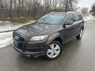 <p>WOW!!  Check out this gorgeous Q7 3.0T that just arrived at our store. This beauty is a locally owned and loved SUV that comes to us as a local trade-in. This one comes in a super rare stunning combination that is sure to impress anyone who likes something different other than boring grey/black/silver/white.  One look and drive in this beauty and youll be impressed. It comes extremely well equipped with all the luxury features one expects and more in a family mover.  This one comes certified for your convenience at our listed price. Call or Email today to book your appointment before its gone. </p><p>Come see us at our central location @ 2044 Kipling Ave (BEHIND PIONEER GAS STATION)</p><p>FINANCING AVAILABLE FOR ALL CREDIT TYPES</p><p>EXTENDED WARRANTIES AVAILABLE FOR UP TO 48 MONTHS. Many different packages and options available to suit your needs.</p>