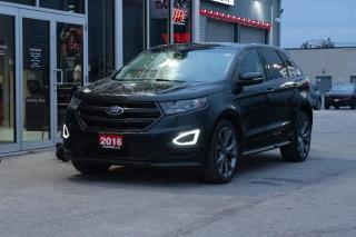 <p>Get in the fast lane with our 2016 Ford Edge Sport AWD dressed to impress in Shadow Black! Powered by a Twin TurboCharged 2.7 Litre EcoBoost V6 that provides 315hp paired with a 6 Speed Automatic transmission for passing ease. This All Wheel Drive SUV helps you to score approximately 9.8L/100km on the highway while offering driving pleasure and turning heads with bold style, alloy wheels, dual exhaust tips, and distinct grille. Settle into the Sport trim's heated and cooled perforated leather and suede seats, open the prominent sunroof, and enjoy high-tech, modern design featuring Sync 3 infotainment with an 8-inch touchscreen, full-color navigation, and Sony premium audio with available HD/available satellite radio. Keyless ignition/entry, a hands-free liftgate, ambient lighting, an auto-dimming rearview mirror, heated rear seats, heated steering wheel, and a 60/40 split rear seat are just a sampling of amenities that help to make our Edge a consumer favorite. Drive with confidence in our Ford knowing automatic headlights, a rearview camera, rear parking sensors, advanced airbags, traction/stability control, Curve Control, and emergency crash notification are all on board to help you avoid and manage challenging driving situations. You'll even have peace of mind in this Edge thanks to MyKey, which allows you to set controls for the teen driver in the house! This is the perfect midsize crossover for the on-the-go family. Save this Page and Call for Availability. We Know You Will Enjoy Your Test Drive Towards Ownership! Errors and omissions excepted Good Credit, Bad Credit, No Credit - All credit applications are 100% processed! Let us help you get your credit started or rebuilt with our experienced team of professionals. Good credit? Let us source the best rates and loan that suits you. Same day approval! No waiting! Experience the difference at Chatham's award winning Pre-Owned dealership 3 years running! All vehicles are sold certified and e-tested, unless otherwise stated. Helping people get behind the wheel since 1999! If we don't have the vehicle you are looking for, let us find it! All cars serviced through our onsite facility. Servicing all makes and models. We are proud to serve southwestern Ontario with quality vehicles for over 16 years! Can't make it in? No problem! Take advantage of our NO FEE delivery service! Chatham-Kent, Sarnia, London, Windsor, Essex, Leamington, Belle River, LaSalle, Tecumseh, Kitchener, Cambridge, waterloo, Hamilton, Oakville, Toronto and the GTA.</p>
