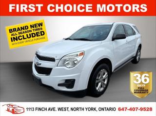 Welcome to First Choice Motors, the largest car dealership in Toronto of pre-owned cars, SUVs, and vans priced between $5000-$15,000. With an impressive inventory of over 300 vehicles in stock, we are dedicated to providing our customers with a vast selection of affordable and reliable options.<br><br>Were thrilled to offer a used 2013 Chevrolet Equinox LS, white color with 181,000km (STK#6860) This vehicle was $9990 NOW ON SALE FOR $8990. It is equipped with the following features:<br>- Automatic Transmission<br>- Bluetooth<br>- All wheel drive<br>- Alloy wheels<br>- Power windows<br>- Power locks<br>- Power mirrors<br>- Air Conditioning<br><br>At First Choice Motors, we believe in providing quality vehicles that our customers can depend on. All our vehicles come with a 36-day FULL COVERAGE warranty. We also offer additional warranty options up to 5 years for our customers who want extra peace of mind.<br><br>Furthermore, all our vehicles are sold fully certified with brand new brakes rotors and pads, a fresh oil change, and brand new set of all-season tires installed & balanced. You can be confident that this car is in excellent condition and ready to hit the road.<br><br>At First Choice Motors, we believe that everyone deserves a chance to own a reliable and affordable vehicle. Thats why we offer financing options with low interest rates starting at 7.9% O.A.C. Were proud to approve all customers, including those with bad credit, no credit, students, and even 9 socials. Our finance team is dedicated to finding the best financing option for you and making the car buying process as smooth and stress-free as possible.<br><br>Our dealership is open 7 days a week to provide you with the best customer service possible. We carry the largest selection of used vehicles for sale under $9990 in all of Ontario. We stock over 300 cars, mostly Hyundai, Chevrolet, Mazda, Honda, Volkswagen, Toyota, Ford, Dodge, Kia, Mitsubishi, Acura, Lexus, and more. With our ongoing sale, you can find your dream car at a price you can afford. Come visit us today and experience why we are the best choice for your next used car purchase!<br><br>All prices exclude a $10 OMVIC fee, license plates & registration and ONTARIO HST (13%)