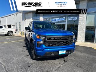 <p><span style=font-size:14px>Just added to our pre-owned lot is this beautiful 2022 Chevrolet Silverado Custom in Glacier Blue Metallic! Only one owner!</span></p>

<p><span style=font-size:14px>The 2019 Chevy Silverado Custom is a rugged and powerful full-size pickup truck known for its bold design and strong performance. With a distinctive exterior, spacious and comfortable interior, and advanced technology features, it strikes a balance between style and functionality. Whether for city driving or off-road adventures, the Silverado Custom is a versatile and reliable choice for those in search of a capable truck with a touch of personalization.</span></p>

<p><span style=font-size:14px>Comes equipped with cloth upholstery, a touchscreen display, rear view camera with park assist and hitch guidance, remote vehicle start, bluetooth,keyless entry, lane departure with lane keep assist, bed liner, 20” alloy wheels, rear bumper corner steps, heated mirrors and more!</span></p>

<p><span style=font-size:14px>Call and book your appointment today! </span></p>
<p><span style=font-size:12px><span style=font-family:Arial,Helvetica,sans-serif><strong>Certified Pre-Owned</strong> vehicles go through a 150+ point inspection and are reconditioned to the highest standards. They include a 3 month/5,000km dealer certified warranty with 24 hour roadside assistance, exchange privileged within first 30 days/2,500km and a 3 month free trial of SiriusXM radio (when vehicle is equipped). Verify with dealer for all vehicle features.</span></span></p>

<p><span style=font-size:12px><span style=font-family:Arial,Helvetica,sans-serif>All our vehicles are <strong>Market Value Priced</strong> which provides you with the most competitive prices on all our pre-owned vehicles, all the time. </span></span></p>

<p><span style=font-size:12px><span style=font-family:Arial,Helvetica,sans-serif><strong><span style=background-color:white><span style=color:black>**All advertised pricing is for financing purchases, all-cash purchases will have a surcharge.</span></span></strong><span style=background-color:white><span style=color:black> Surcharge rates based on the selling price $0-$29,999 = $1,000 and $30,000+ = $2,000. </span></span></span></span></p>

<p><span style=font-size:12px><span style=font-family:Arial,Helvetica,sans-serif><strong>*4.99% Financing</strong> available OAC on select pre-owned vehicles up to 24 months, 6.49% for 36-48 months, 6.99% for 60-84 months.(2019-2025MY Encore, Envision, Enclave, Verano, Regal, LaCrosse, Cruze, Equinox, Spark, Sonic, Malibu, Impala, Trax, Blazer, Traverse, Volt, Bolt, Camaro, Corvette, Silverado, Colorado, Tahoe, Suburban, Terrain, Acadia, Sierra, Canyon, Yukon/XL).</span></span></p>

<p><span style=font-size:12px><span style=font-family:Arial,Helvetica,sans-serif>Visit us today at 854 Murray Street, Wallaceburg ON or contact us at 519-627-6014 or 1-800-828-0985.</span></span></p>

<p> </p>