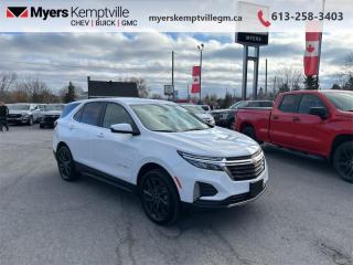 <b>LED Lights,  Aluminum Wheels,  Apple CarPlay,  Android Auto,  Remote Start!</b><br> <br>     This  2022 Chevrolet Equinox is for sale today. <br> <br>When Chevrolet designed the Equinox, they got every detail just right. Its the perfect size - roomy without being too big. This compact SUV pairs eye-catching style with a spacious and versatile cabin thats been thoughtfully designed to put you at the centre of attention. This mid size crossover also comes packed with desirable technology and safety features. This Equinox is more than just a pretty face. Inside, the cabin offers smart features designed to put you at the center of everything. For a mid sized SUV, its hard to beat this Chevrolet Equinox. This  SUV has 21,502 kms. Its  white in colour  . It has an automatic transmission and is powered by a  170HP 1.5L 4 Cylinder Engine. <br> <br> Our Equinoxs trim level is LT. Upgrading to this Equinox LT is an excellent decision as it features stylish aluminum wheels, LED headlights with IntelliBeam, an 8-way power driver seat, a touchscreen display with wireless Apple CarPlay and Android Auto, active aero shutters for better fuel economy and a remote engine start. You will also get a rear view camera, 4G WiFi capability, steering wheel with audio and cruise controls, lane keep assist and lane departure warning, forward collision alert, forward automatic emergency braking, pedestrian detection and power heated outside mirrors. Additional features include Teen Driver technology, Bluetooth streaming audio, StabiliTrak electronic stability control and a split folding rear seat to make loading and unloading large objects a breeze! This vehicle has been upgraded with the following features: Led Lights,  Aluminum Wheels,  Apple Carplay,  Android Auto,  Remote Start,  Power Seat,  Rear View Camera. <br> <br>To apply right now for financing use this link : <a href=https://www.myerskemptvillegm.ca/finance/ target=_blank>https://www.myerskemptvillegm.ca/finance/</a><br><br> <br/><br>Myers deals with almost every major lender and can offer the most competitive financing options available. All of our premium used vehicles are fully detailed, subjected to a minimum 150 point inspection and are fully backed by the dealership and General Motors. <br><br>For more details on our Myers Exclusive Engine Transmission for life coverage, follow this link: <a href=https://www.myerskanatagm.ca/myers-engine-transmission-for-life/>Life Time Coverage</a>*LIFETIME ENGINE TRANSMISSION WARRANTY NOT AVAILABLE ON VEHICLES WITH KMS EXCEEDING 140,000KM, VEHICLES 8 YEARS & OLDER, OR HIGHLINE BRAND VEHICLE(eg. BMW, INFINITI. CADILLAC, LEXUS...) o~o