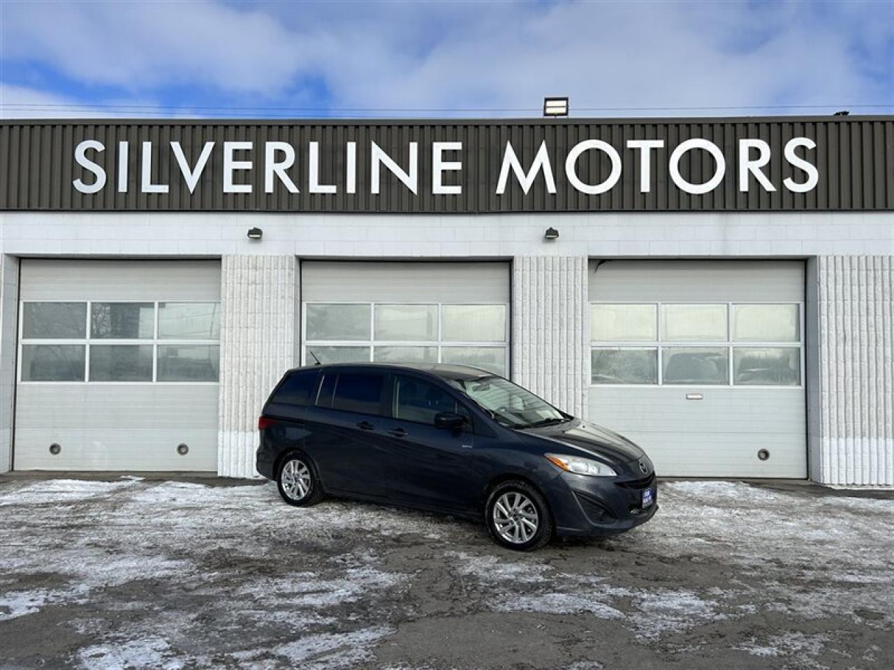 ***WHY BUY FROM SILVERLINE?***

*FINANCING AVAILABLE*

*CLEAN TITLE ONLY*

*TRADE-INS WELCOME*

*7 DAY INSURANCE*

*3 MONTH WARRANTY/5000KM 

LIMITED POWERTRAIN WARRANTY*

*MB SAFETY*

*NATIONWIDE DELIVERY AVAILABLE*

*D#4140*

6 PASSENGER MAZDA5 IS HERE! FUEL EFFICIENT 4 CYL ENGINE, AUTOMATIC TRANSMISSION, POWER WINDOWS AND LOCKS, POWER MIRRORS, ALARM, KEYLESS ENTRY, AM FM CD, SIDE SLIDING DOORS, SEATS 6, REAR ROW FOLDS FLAT TO GIVE YOU A HUGE TRUNK SPACE IF NECESSARY, CLEAN TITLE, TINTED GLASS, ALLOYS, GOOD TIRES, WILL GO HOME WITH FRESH SAFETY, OIL CHANGE, 2 KEYS AND WARRANTY!



*****VALUE PRICED AT $10,991+TAX, WARRANTY INCLUDED******

*****VIEW AT SILVERLINE MOTORS, 1601 NIAKWA RD EAST******

*****CALL/TEXT 204-509-0008*****





INSTALLED FEATURES: Air filtration, Front air conditioning: automatic climate control, Front air conditioning zones: single, Rear air conditioning: independently controlled, Rear air conditioning zones: single, Airbag deactivation: occupant sensing passenger, Front airbags: dual, Side airbags: front, Side curtain airbags: front / rear / third row, Antenna type: mast, Auxiliary audio input: Bluetooth / USB / jack, In-Dash CD: MP3 Playback / single disc, Radio: AM/FM, Satellite radio: SiriusXM, Total speakers: 6, ABS: 4-wheel, Braking assist, Electronic brakeforce distribution, Front brake diameter: 11.8, Front brake type: ventilated disc, Power brakes, Rear brake diameter: 11.9, Rear brake type: disc, Armrests: dual front / rear folding / rear outboard seats, Door trim: cloth, Floor mat material: carpet, Floor mats: front / rear, Parking brake trim: urethane, Shift knob trim: leather, Steering wheel trim: leather, Assist handle: passenger side, Cargo area light, Center console: front console with storage / illuminated, Cruise control, Cupholders: front / rear / third row, Multi-function remote: keyless entry / panic alarm / trunk release, One-touch windows: 1, Power outlet(s): 12V cargo area / two 12V, Power steering, Reading lights: front / rear, Rearview mirror: manual day/night, Steering wheel: tilt and telescopic, Steering wheel mounted controls: audio / cruise control / phone, Storage: accessory hook / door pockets / front seatback / in floor / under rear seats, Tray tables: integrated cupholder, Vanity mirrors: dual, Axle ratio: 3.46, Alternator: 110 amps, Door handle color: body-color, Exhaust tip color: stainless steel, Front bumper color: body-color, Grille color: silver, Mirror color: body-color, Rear bumper color: body-color, Rear spoiler: roofline, Rear spoiler color: body-color, Rear trunk/liftgate: liftgate, Side door type: dual manual sliding, Window trim: black, Clock, Digital odometer, External temperature display, Gauge: tachometer, Trip odometer, Warnings and reminders: coolant temperature warning / lamp failure / low fuel level / low oil pressure, Front fog lights, Headlights: halogen, Side mirror adjustments: power, Side mirrors: integrated turn signals, OEM roof height: undefined, Child safety door locks, Child seat anchors: LATCH system, Parking sensors: rear, Safety brake pedal system, Front seatbelts: 3-point, Rear seatbelts: 3-point, Seatbelt force limiters: front, Seatbelt pretensioners: front, Seatbelt warning sensor: front, Third row seatbelts: 3-point, Driver seat manual adjustments: height / reclining / 6, Front headrests: adjustable / 2, Front seat type: bucket, Passenger seat manual adjustments: reclining / 4, Rear headrests: adjustable / 2, Rear seat type: captains chairs, Third row headrests: adjustable / 2, Third row seat folding: split, Third row seat type: 50-50 split bench, Upholstery: cloth, Anti-theft system: vehicle immobilizer, Power door locks, Stability control, Traction control, Steering ratio: 16.2, Turns lock-to-lock: 2.90, Front shock type: twin-tube gas, Front spring type: coil, Front stabilizer bar, Front struts: MacPherson, Front suspension classification: independent, Front suspension type: lower control arms, Rear shock type: twin-tube gas, Rear spring type: coil, Rear stabilizer bar, Rear suspension classification: independent, Rear suspension type: multi-link, Phone: hands free, Wireless data link: Bluetooth, Spare tire mount location: inside, Spare tire size: temporary, Spare wheel type: steel, Tire Pressure Monitoring System, Tire type: all season, Wheels: aluminum alloy, Front wipers: variable intermittent, Liftgate window: fixed, Power windows, Rear wiper: intermittent / with washer, Window defogger: rear