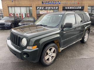*AS IS*2010 Jeep Patriot, a Great Choice for an SUV !<br><br>This 2010 Jeep Patriot comes with a 2.4 LITRE 4 CYLINDER MOTOR that puts out 174 HORSEPOWER.<br><br>Well reviewed:  The 2010 Jeep Patriot is unlike any other vehicle on the market, with good safety, a spacious interior, and city-friendly maneuverability, plus just enough Jeep-ness for weekend campers,  (thecarconnection.com).<br><br> The 2010 Jeep Patriot has good, communicative steering, and although the body leans some, it doesnt seem out of place on a curvy road,  (thecarconnection.com).<br><br>Comes complete with power locks, power windows, and keyless remote entry.<br><br>This vehicle is being sold as is, unfit and is not represented as being in road worthy condition, mechanically sound or maintained at any guaranteed level of quality. The vehicle may not be fit for use as a means of transportation and may require substantial repairs at the purchasers expense. It may not be possible to register the vehicle to be driven in its current condition. <br>