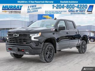 Are you a thrill-seeker, an off-road enthusiast, or a hard worker needing a reliable partner? Look no further than the brand new 2024 Chevrolet Silverado 1500 LT Trail Boss. With its robust and powerful Gas V8 5.3L/325 engine, this truck is built to handle any challenge you throw at it. Whether youre navigating the bustling streets of Winnipeg or conquering rugged terrains, the Silverado 1500 LT Trail Boss is the perfect ally.  This Crew Cab Pickup model offers ample space for both passengers and cargo, making it an excellent choice for families and professionals alike. Its 10-Speed Automatic transmission with Paddle Shifters ensures a smooth ride and effortless gear shifts, further enhancing your driving experience.  As a brand new vehicle, the Silverado 1500 LT Trail Boss comes with top-notch features and the assurance of optimal performance. The low kilometers indicate minimal wear and tear, promising a long-lasting relationship with its new owner.  At Murray Chevrolet Winnipeg, we take pride in our vehicles and uphold the highest standards of quality and service. This 2024 Chevrolet Silverado 1500 LT Trail Boss is a testament to our commitment to providing our customers with the best. So why wait? Come down and experience the power and luxury of this magnificent truck today!  Dealer Permit #1740