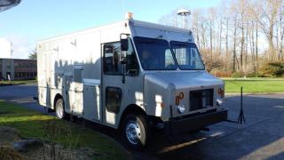 2008 Morgan Olson Workhorse W62 Step Van, 2 door, automatic, cruise control, handbrake, parking lamps, overdrive, beacon lights, 12v outlet, Chelsea PTO, aux, cd, am/fm radio, dome lights, dash fan, aux radio, max ac, RVS backup, camera, hour meter, bulkhead door, table, custom wooden drawers/shelving, power inverter, white exterior, grey interior, cloth. Measurements: 157 inches wheel base.(All the measurements are deemed to be correct but are not guaranteed). $25,510.00 plus $375 processing fee, $25,885.00 total payment obligation before taxes.  Listing report, warranty, contract commitment cancellation fee, financing available on approved credit (some limitations and exceptions may apply). All above specifications and information is considered to be accurate but is not guaranteed and no opinion or advice is given as to whether this item should be purchased. We do not allow test drives due to theft, fraud and acts of vandalism. Instead we provide the following benefits: Complimentary Warranty (with options to extend), Limited Money Back Satisfaction Guarantee on Fully Completed Contracts, Contract Commitment Cancellation, and an Open-Ended Sell-Back Option. Ask seller for details or call 604-522-REPO(7376) to confirm listing availability.