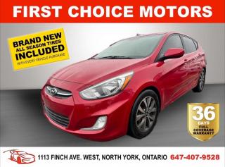 Welcome to First Choice Motors, the largest car dealership in Toronto of pre-owned cars, SUVs, and vans priced between $5000-$15,000. With an impressive inventory of over 300 vehicles in stock, we are dedicated to providing our customers with a vast selection of affordable and reliable options. <br><br>Were thrilled to offer a used 2017 Hyundai Accent SE, red color with 193,000km (STK#6874) This vehicle was $11990 NOW ON SALE FOR $9990. It is equipped with the following features:<br>- Automatic Transmission<br>- Hatchback<br>- Sunroof<br>- Heated seats<br>- Bluetooth<br>- Alloy wheels<br>- Power windows<br>- Power locks<br>- Power mirrors<br>- Air Conditioning<br><br>At First Choice Motors, we believe in providing quality vehicles that our customers can depend on. All our vehicles come with a 36-day FULL COVERAGE warranty. We also offer additional warranty options up to 5 years for our customers who want extra peace of mind.<br><br>Furthermore, all our vehicles are sold fully certified with brand new brakes rotors and pads, a fresh oil change, and brand new set of all-season tires installed & balanced. You can be confident that this car is in excellent condition and ready to hit the road.<br><br>At First Choice Motors, we believe that everyone deserves a chance to own a reliable and affordable vehicle. Thats why we offer financing options with low interest rates starting at 7.9% O.A.C. Were proud to approve all customers, including those with bad credit, no credit, students, and even 9 socials. Our finance team is dedicated to finding the best financing option for you and making the car buying process as smooth and stress-free as possible.<br><br>Our dealership is open 7 days a week to provide you with the best customer service possible. We carry the largest selection of used vehicles for sale under $9990 in all of Ontario. We stock over 300 cars, mostly Hyundai, Chevrolet, Mazda, Honda, Volkswagen, Toyota, Ford, Dodge, Kia, Mitsubishi, Acura, Lexus, and more. With our ongoing sale, you can find your dream car at a price you can afford. Come visit us today and experience why we are the best choice for your next used car purchase!<br><br>All prices exclude a $10 OMVIC fee, license plates & registration  and ONTARIO HST (13%)