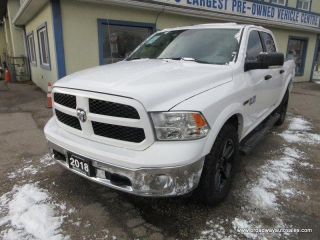 2018 RAM 1500 LOADED OUTDOORSMAN-EDITION 5 PASSENGER 3.0L - ECO-DIESEL.. 4X4.. CREW-CAB.. SHORTY.. NAVIGATION.. LEATHER.. HEATED SEATS & WHEEL.. BACK-UP CAMERA..