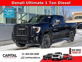 This GMC Sierra 3500HD boasts a Turbocharged Diesel V8 6.6L/ engine powering this Automatic transmission. ENGINE, DURAMAX 6.6L TURBO-DIESEL V8, B20-DIESEL COMPATIBLE (470 hp [350.5 kW] @ 2800 rpm, 975 lb-ft of torque [1322 Nm] @ 1600 rpm) (STD), Wireless Phone Projection for Apple CarPlay and Android Auto, Wireless charging.*This GMC Sierra 3500HD Comes Equipped with These Options *Wipers, front rain-sensing, Winter Grille Cover, Windows, power rear, express down, Window, power, rear sliding with rear defogger, Window, power front, passenger express up/down, Window, power front, drivers express up/down, Wi-Fi Hotspot capable (Terms and limitations apply. See onstar.ca or dealer for details.), Wheels, 20 (50.8 cm) Ultra-bright machined aluminum wheels with gloss black inserts with Black painted pockets (Requires single rear wheels.), Wheelhouse liners, rear (Not available with dual rear wheel models.), USB Ports, 2, Charge/Data ports located inside centre console.* Stop By Today *Stop by Capital Chevrolet Buick GMC Inc. located at 13103 Lake Fraser Drive SE, Calgary, AB T2J 3H5 for a quick visit and a great vehicle!