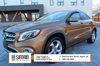 <p><strong>CLEARANCE SUPER LOW KM ALL WHEEL DRIVE </strong></p>

<p>Our Mercedes GLA 250 4matic has been through <strong>presale inspection fresh full synthetic oil service. Carfax reports no serious collisions. Good service records super low km. BANK and Special Financing Available on site Trades Encouraged. Aftermarket warranties available to fit every need and budget.</strong> For 2018 both GLA models get subtle updates to the front and rear bumpers and new wheel designs. The gauge cluster design is also new, and a rearview camera and an 8-inch display are now standard equipment. Options such as LED headlights and Android Auto were also added. The 2018 Mercedes Benz GLA-Class makes a smart choice if you want a luxury crossover that moves, parks and economizes fuel like a compact sedan. GLA crossover delivers athletic handling and big smiles on narrow, twisting roads. Most Benzes lean toward stately power and control, but the GLA is one of the more fun, raucous models in the lineup. Its powerful engine, good real-world fuel economy, a full complement of convenience and connected technology, and a long list of luxury and safety features. The all-wheel-drive GLA250 4Matic model adds some all-weather and light off-road capability with hill descent control and an off-road status monitor that analyzes steering angle, tilt angle and grade percentage. The Premium package bundles blind-spot monitoring, keyless entry and ignition, heated front seats, and hands-free liftgate open and close, while the Interior package adds leather upholstery, sport seats and ambient cabin lighting. The Multimedia package includes a navigation system, voice controls, smartphone integration via Apple CarPlay and Android Auto, and real-time satellite traffic and weather information. upgrades that include a panoramic sunroof, LED headlights, ambient cabin lighting, and a 12-speaker Harman Kardon sound system.</p>

<p><span style=color:#2980b9><strong>Siman Auto Sales is large enough to make a difference but small enough to care. We are family owned and operated, and have been proudly serving Saskatchewan car buyers since 1998. We offer on site financing, consignment, automotive repair and over 90 preowned vehicles to choose from.</strong></span></p>