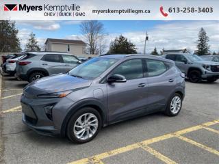 <b>Electric Vehicle,  Fast Charging,  Apple CarPlay,  Android Auto,  Wireless Charging!</b><br> <br>     This  2023 Chevrolet Bolt EUV is for sale today. <br> <br>This 2023 Chevrolet Bolt EUV brings fun and excitement to the electric SUV segment. Bold colors, a striking shape with expertly sculpted lines, easy to read displays and more cargo room make this a must-have compact SUV for the modern age. Freedom from gas stations is the cherry on top, with impressive range, fast charging times, and all the driver information you need to make driving this 2023 Chevy Bolt EUV a breeze.This  SUV has 29,019 kms. Its  grey ghost metallic in colour  . It has an automatic transmission and is powered by a  smooth engine. <br> <br> Our Bolt EUVs trim level is LT. This Chevy Bolt LT is more than an eco-friendly budget beast that offers fast charging, on demand regenerative braking, and aluminum wheels. It also comes with all the modern technology you expect from an EV, like the Chevy Infotainment System with Wi-Fi, Android Auto, Apple CarPlay, and Bluetooth connectivity all controlled via the large touchscreen. If you need more reasons to love it, it also has a configurable driver information centre with selectable themes, programmable charging, remote keyless entry, ambient LED lighting, and Teen Driver technology. This vehicle has been upgraded with the following features: Electric Vehicle,  Fast Charging,  Apple Carplay,  Android Auto,  Wireless Charging,  Heated Steering Wheel,  Blind Spot Detection. <br> <br>To apply right now for financing use this link : <a href=https://www.myerskemptvillegm.ca/finance/ target=_blank>https://www.myerskemptvillegm.ca/finance/</a><br><br> <br/><br>Myers deals with almost every major lender and can offer the most competitive financing options available. All of our premium used vehicles are fully detailed, subjected to a minimum 150 point inspection and are fully backed by the dealership and General Motors. <br><br>For more details on our Myers Exclusive Engine Transmission for life coverage, follow this link: <a href=https://www.myerskanatagm.ca/myers-engine-transmission-for-life/>Life Time Coverage</a>*LIFETIME ENGINE TRANSMISSION WARRANTY NOT AVAILABLE ON VEHICLES WITH KMS EXCEEDING 140,000KM, VEHICLES 8 YEARS & OLDER, OR HIGHLINE BRAND VEHICLE(eg. BMW, INFINITI. CADILLAC, LEXUS...) o~o