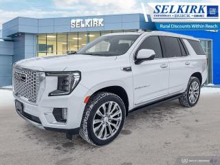 <b>Navigation,  Heads-Up Display,  Leather Seats,  Cooled Seats,  Power Liftgate!</b><br> <br> <br> <br>  Truly an all-purpose vehicle, this GMC Yukon carries a ton of passengers and cargo with ease, and looks good doing it. <br> <br>This GMC Yukon is a traditional full-size SUV thats thoroughly modern. With its truck-based body-on-frame platform, its every bit as tough and capable as a full size pickup truck. The handsome exterior and well-appointed interior are what make this SUV a desirable family hauler. This GMC Yukon sits above the competition in tech, features and aesthetics while staying capable and comfortable enough to take the whole family and a camper along for the adventure. <br> <br> This white frost tricoat SUV  has an automatic transmission and is powered by a  420HP 6.2L 8 Cylinder Engine.<br> <br> Our Yukons trim level is Denali. This Premium Yukon Denali comes with an ultra premium design, featuring a massive 15 inch heads up display, cooled leather seats, an impressive Magnetic Ride Control suspension, a large 10.2 inch colour touchscreen featuring navigation, wireless Apple CarPlay, Android Auto, an exclusive interior dash design, chrome exterior accents, a unique front grille and LED headlights. This distinctive SUV also includes a leather wheel, power liftgate, a Bose Surround audio system, 4G WiFi hotspot, GMC Connected Access, a remote engine start, HD Surround Vision, Teen Driver Technology, front and rear pedestrian alert, front and rear parking assist, lane keep assist with lane departure warning, tow/haul mode, automatic emergency braking, trailering equipment, wireless charging and plenty of cargo room! This vehicle has been upgraded with the following features: Navigation,  Heads-up Display,  Leather Seats,  Cooled Seats,  Power Liftgate,  Lane Keep Assist,  Remote Start. <br><br> <br>To apply right now for financing use this link : <a href=https://www.selkirkchevrolet.com/pre-qualify-for-financing/ target=_blank>https://www.selkirkchevrolet.com/pre-qualify-for-financing/</a><br><br> <br/> Weve discounted this vehicle $4844.    Incentives expire 2024-05-31.  See dealer for details. <br> <br>Selkirk Chevrolet Buick GMC Ltd carries an impressive selection of new and pre-owned cars, crossovers and SUVs. No matter what vehicle you might have in mind, weve got the perfect fit for you. If youre looking to lease your next vehicle or finance it, we have competitive specials for you. We also have an extensive collection of quality pre-owned and certified vehicles at affordable prices. Winnipeg GMC, Chevrolet and Buick shoppers can visit us in Selkirk for all their automotive needs today! We are located at 1010 MANITOBA AVE SELKIRK, MB R1A 3T7 or via phone at 204-482-1010.<br> Come by and check out our fleet of 80+ used cars and trucks and 180+ new cars and trucks for sale in Selkirk.  o~o
