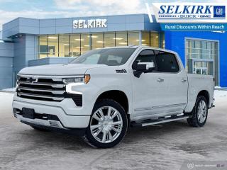 <b>Leather Seats,  Aluminum Wheels,  Wireless Charging,  Memory Seats,  Premium Audio!</b><br> <br> <br> <br>  This 2024 Silverado 1500 is engineered for ultra-premium comfort, offering high-tech upgrades, beautiful styling, authentic materials and thoughtfully crafted details. <br> <br>This 2024 Chevrolet Silverado 1500 stands out in the midsize pickup truck segment, with bold proportions that create a commanding stance on and off road. Next level comfort and technology is paired with its outstanding performance and capability. Inside, the Silverado 1500 supports you through rough terrain with expertly designed seats and robust suspension. This amazing 2024 Silverado 1500 is ready for whatever.<br> <br> This iridescent pearl tricoat Crew Cab 4X4 pickup   has an automatic transmission and is powered by a  420HP 6.2L 8 Cylinder Engine.<br> <br> Our Silverado 1500s trim level is High Country. This top of the line Silverado 1500 High Country is the pinnacle trim from Chevrolet and was designed to reward you with the best truck on the market. This fully loaded truck comes with premium leather seats with exclusive stitching and authentic open-pore wood trim, unique aluminum wheels, and Chevrolets Premium Infotainment 3 system thats paired with a larger touchscreen display, wireless Apple CarPlay and Android Auto, 4G LTE hotspot and SiriusXM. Additional high end features include a BOSE premium audio system, a spray-in bedliner, wireless device charging, remote engine start, blind spot detection with trailer side detection, forward collision warning with automatic braking, intellibeam LED headlights, a leather wrapped steering wheel, lane keep assist, Teen Driver technology, trailer hitch guidance and a HD 360 surround vision camera plus so much more! This vehicle has been upgraded with the following features: Leather Seats,  Aluminum Wheels,  Wireless Charging,  Memory Seats,  Premium Audio,  Wireless Charging,  Power Tailgate. <br><br> <br>To apply right now for financing use this link : <a href=https://www.selkirkchevrolet.com/pre-qualify-for-financing/ target=_blank>https://www.selkirkchevrolet.com/pre-qualify-for-financing/</a><br><br> <br/> Weve discounted this vehicle $3902. Total  cash rebate of $6500 is reflected in the price. Credit includes $6,500 Non-Stackable Cash Delivery Allowance.  Incentives expire 2024-04-30.  See dealer for details. <br> <br>Selkirk Chevrolet Buick GMC Ltd carries an impressive selection of new and pre-owned cars, crossovers and SUVs. No matter what vehicle you might have in mind, weve got the perfect fit for you. If youre looking to lease your next vehicle or finance it, we have competitive specials for you. We also have an extensive collection of quality pre-owned and certified vehicles at affordable prices. Winnipeg GMC, Chevrolet and Buick shoppers can visit us in Selkirk for all their automotive needs today! We are located at 1010 MANITOBA AVE SELKIRK, MB R1A 3T7 or via phone at 204-482-1010.<br> Come by and check out our fleet of 80+ used cars and trucks and 190+ new cars and trucks for sale in Selkirk.  o~o