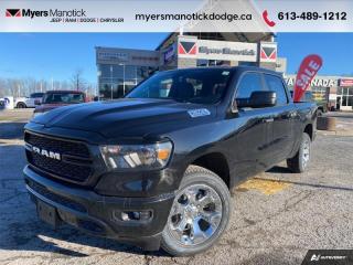 <b>Heavy Duty Suspension,  Tow Package,  Power Mirrors,  Rear Camera!</b><br> <br> <br> <br>Call 613-489-1212 to speak to our friendly sales staff today, or come by the dealership!<br> <br>  Beauty meets brawn with this rugged Ram 1500. <br> <br>The Ram 1500s unmatched luxury transcends traditional pickups without compromising its capability. Loaded with best-in-class features, its easy to see why the Ram 1500 is so popular. With the most towing and hauling capability in a Ram 1500, as well as improved efficiency and exceptional capability, this truck has the grit to take on any task.<br> <br> This diamond black crystal pearl Crew Cab 4X4 pickup   has an automatic transmission and is powered by a  395HP 5.7L 8 Cylinder Engine.<br> <br> Our 1500s trim level is Tradesman. This Ram 1500 Tradesman is ready for whatever you throw at it, with a great selection of standard features such as class II towing equipment including a hitch, wiring harness and trailer sway control, heavy-duty suspension, cargo box lighting, and a locking tailgate. Additional features include heated and power adjustable side mirrors, UCconnect 3, push button start, cruise control, air conditioning, vinyl floor lining, and a rearview camera. This vehicle has been upgraded with the following features: Heavy Duty Suspension,  Tow Package,  Power Mirrors,  Rear Camera. <br><br> View the original window sticker for this vehicle with this url <b><a href=http://www.chrysler.com/hostd/windowsticker/getWindowStickerPdf.do?vin=1C6SRFGT0RN192982 target=_blank>http://www.chrysler.com/hostd/windowsticker/getWindowStickerPdf.do?vin=1C6SRFGT0RN192982</a></b>.<br> <br>To apply right now for financing use this link : <a href=https://CreditOnline.dealertrack.ca/Web/Default.aspx?Token=3206df1a-492e-4453-9f18-918b5245c510&Lang=en target=_blank>https://CreditOnline.dealertrack.ca/Web/Default.aspx?Token=3206df1a-492e-4453-9f18-918b5245c510&Lang=en</a><br><br> <br/> Total  cash rebate of $6753 is reflected in the price.   6.49% financing for 96 months. <br> Buy this vehicle now for the lowest weekly payment of <b>$194.79</b> with $0 down for 96 months @ 6.49% APR O.A.C. ( Plus applicable taxes -  $1199  fees included in price    ).  Incentives expire 2024-07-02.  See dealer for details. <br> <br>If youre looking for a Dodge, Ram, Jeep, and Chrysler dealership in Ottawa that always goes above and beyond for you, visit Myers Manotick Dodge today! Were more than just great cars. We provide the kind of world-class Dodge service experience near Kanata that will make you a Myers customer for life. And with fabulous perks like extended service hours, our 30-day tire price guarantee, the Myers No Charge Engine/Transmission for Life program, and complimentary shuttle service, its no wonder were a top choice for drivers everywhere. Get more with Myers!<br> Come by and check out our fleet of 40+ used cars and trucks and 100+ new cars and trucks for sale in Manotick.  o~o
