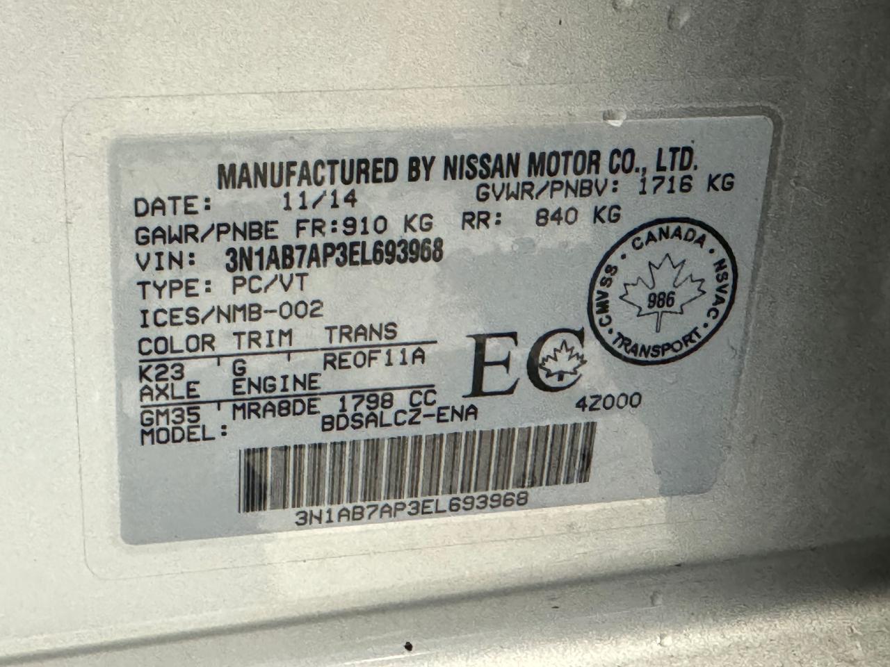 2014 Nissan Sentra S+Bluetooth+A/C+USB+Cruise Control - Photo #37