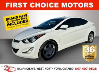 Welcome to First Choice Motors, the largest car dealership in Toronto of pre-owned cars, SUVs, and vans priced between $5000-$15,000. With an impressive inventory of over 300 vehicles in stock, we are dedicated to providing our customers with a vast selection of affordable and reliable options. <br><br>Were thrilled to offer a used 2015 Hyundai Elantra GL, white color with 152,000km (STK#1234) This vehicle was $11990 NOW ON SALE FOR $9990. It is equipped with the following features:<br>- Automatic Transmission<br>- Heated seats<br>- Bluetooth<br>- Power windows<br>- Power locks<br>- Power mirrors<br>- Air Conditioning<br><br>At First Choice Motors, we believe in providing quality vehicles that our customers can depend on. All our vehicles come with a 36-day FULL COVERAGE warranty. We also offer additional warranty options up to 5 years for our customers who want extra peace of mind.<br><br>Furthermore, all our vehicles are sold fully certified with brand new brakes rotors and pads, a fresh oil change, and brand new set of all-season tires installed & balanced. You can be confident that this car is in excellent condition and ready to hit the road.<br><br>At First Choice Motors, we believe that everyone deserves a chance to own a reliable and affordable vehicle. Thats why we offer financing options with low interest rates starting at 7.9% O.A.C. Were proud to approve all customers, including those with bad credit, no credit, students, and even 9 socials. Our finance team is dedicated to finding the best financing option for you and making the car buying process as smooth and stress-free as possible.<br><br>Our dealership is open 7 days a week to provide you with the best customer service possible. We carry the largest selection of used vehicles for sale under $9990 in all of Ontario. We stock over 300 cars, mostly Hyundai, Chevrolet, Mazda, Honda, Volkswagen, Toyota, Ford, Dodge, Kia, Mitsubishi, Acura, Lexus, and more. With our ongoing sale, you can find your dream car at a price you can afford. Come visit us today and experience why we are the best choice for your next used car purchase!<br><br>All prices exclude a $10 OMVIC fee, license plates & registration  and ONTARIO HST (13%)