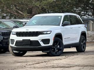 Built to a higher standard, our New 2024 Jeep Grand Cherokee Altitude 4X4 is a pioneer among premium SUVs in Bright White! Powered by a 3.6 Litre V6 generating 293hp for an 8 Speed Automatic transmission engineered for elevated adventures. This Four Wheel Drive SUV also moves through your world with sure-footed confidence and scores approximately 9.0L/100km on the highway. Modern and muscular, our Grand Cherokee looks great with gloss-black alloy wheels, matching accents, LED lighting, a power liftgate, roof rails, and bold body cladding.  Our Altitude cabin welcomes you with heated leatherette/suede front seats, eight-way power for the driver, a heated TechnoLeather steering wheel, dual-zone automatic climate control, remote start, keyless access/ignition, and soft-touch door panels. Smart connectivity complements that comfort with a 10.25-inch driver display, 8.4-inch touchscreen, Android Auto®/Apple CarPlay®, WiFi compatibility, voice control, Bluetooth®, and a six-speaker sound system.  Jeep helps enhance your safety with impressive engineering backed by automatic braking, forward collision warning, adaptive cruise control, blind-spot monitoring, active lane management, a rearview camera, rear parking sensors, and other intelligent features. Proud and poised, our Grand Cherokee Altitude is a great way to get away from it all! Save this Page and Call for Availability. We Know You Will Enjoy Your Test Drive Towards Ownership!