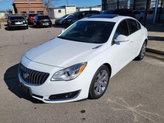 <p>STUNNING 2017 BUICK REGAL! 2.0L TURBO WITH AWD!! FULLY LOADED WITH SUNROOF, LEATHER HEATED SEATS, NAVI, REVERSE CAMERA, PREMIUM SOUNDS SYSTEM, TOUCH SCREEN INFOTAINMENT UNIT PLUS MORE! SUPER CLEAN INSIDE & OUT!! LOTS OF FUN TO DRIVE!! CALL TODAY!!</p><p> </p><p>THE FULL CERTIFICATION COST OF THIS VEICHLE IS AN <strong>ADDITIONAL $690+HST</strong>. THE VEHICLE WILL COME WITH A FULL VAILD SAFETY AND 36 DAY SAFETY ITEM WARRANTY. THE OIL WILL BE CHANGED, ALL FLUIDS TOPPED UP AND FRESHLY DETAILED. WE AT TWIN OAKS AUTO STRIVE TO PROVIDE YOU A HASSLE FREE CAR BUYING EXPERIENCE! WELL HAVE YOU DOWN THE ROAD QUICKLY!!! </p><p><strong>Financing Options Available!</strong></p><p><strong>TO CALL US 905-339-3330 </strong></p><p>We are located @ 2470 ROYAL WINDSOR DRIVE (BETWEEN FORD DR AND WINSTON CHURCHILL) OAKVILLE, ONTARIO L6J 7Y2</p><p>PLEASE SEE OUR MAIN WEBSITE FOR MORE PICTURES AND CARFAX REPORTS</p><p><span style=font-size: 18pt;>TwinOaksAuto.Com</span></p>