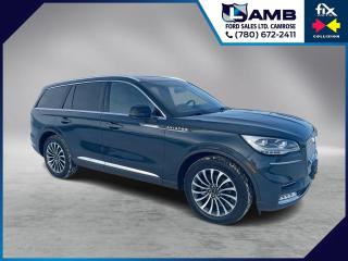THE PRICE YOU SEE, PLUS GST. GUARANTEED! 3.0 LITER ECOBOOST ENGINE, HEATED STEERING WHEEL, SYNC 3 WITH 12.3 LCD CLUSTER, ADAPTIVE CRUISE, REAR DOOR SUNSHADE.     Check out this 2023 Lincoln Aviator Reserve in Flight Blue Metallic. This Aviator is powered by the twin turbocharged, 3.0 liter Ecoboost engine, paired up to the 10 speed automatic transmission and is All Wheel Drive. This Lincoln has leather seating for 7 passengers,  front seats are heated and cooled,  second row heated, This Aviator comes with the panoramic moon roof, to open up the vehicle to fresh air. The second row window have manual shades, to keep out the sun. Lincoln has a large infotainment system, proving the vehicle with sync 4 technology, Navigation and is Apple carplay and Android auto compatable.