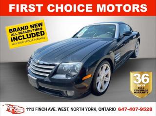 Welcome to First Choice Motors, the largest car dealership in Toronto of pre-owned cars, SUVs, and vans priced between $5000-$15,000. With an impressive inventory of over 300 vehicles in stock, we are dedicated to providing our customers with a vast selection of affordable and reliable options. <br><br>Were thrilled to offer a used 2004 Chrysler Crossfire LIMITED, black color with 200,000km (STK#6910) This vehicle was $9990 NOW ON SALE FOR $7990. It is equipped with the following features:<br>- Automatic Transmission<br>- Leather Seats<br>- Heated seats<br>- Alloy wheels<br>- Power windows<br>- Power locks<br>- Power mirrors<br>- Air Conditioning<br><br>At First Choice Motors, we believe in providing quality vehicles that our customers can depend on. All our vehicles come with a 36-day FULL COVERAGE warranty. We also offer additional warranty options up to 5 years for our customers who want extra peace of mind.<br><br>Furthermore, all our vehicles are sold fully certified with brand new brakes rotors and pads, a fresh oil change, and brand new set of all-season tires installed & balanced. You can be confident that this car is in excellent condition and ready to hit the road.<br><br>At First Choice Motors, we believe that everyone deserves a chance to own a reliable and affordable vehicle. Thats why we offer financing options with low interest rates starting at 7.9% O.A.C. Were proud to approve all customers, including those with bad credit, no credit, students, and even 9 socials. Our finance team is dedicated to finding the best financing option for you and making the car buying process as smooth and stress-free as possible.<br><br>Our dealership is open 7 days a week to provide you with the best customer service possible. We carry the largest selection of used vehicles for sale under $9990 in all of Ontario. We stock over 300 cars, mostly Hyundai, Chevrolet, Mazda, Honda, Volkswagen, Toyota, Ford, Dodge, Kia, Mitsubishi, Acura, Lexus, and more. With our ongoing sale, you can find your dream car at a price you can afford. Come visit us today and experience why we are the best choice for your next used car purchase!<br><br>All prices exclude a $10 OMVIC fee, license plates & registration  and ONTARIO HST (13%)