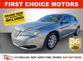 Welcome to First Choice Motors, the largest car dealership in Toronto of pre-owned cars, SUVs, and vans priced between $5000-$15,000. With an impressive inventory of over 300 vehicles in stock, we are dedicated to providing our customers with a vast selection of affordable and reliable options. <br><br>Were thrilled to offer a used 2013 Chrysler 200 LX, grey color with 195,000km (STK#6914) This vehicle was $8490 NOW ON SALE FOR $6990. It is equipped with the following features:<br>- Automatic Transmission<br>- Power windows<br>- Power locks<br>- Power mirrors<br>- Air Conditioning<br><br>At First Choice Motors, we believe in providing quality vehicles that our customers can depend on. All our vehicles come with a 36-day FULL COVERAGE warranty. We also offer additional warranty options up to 5 years for our customers who want extra peace of mind.<br><br>Furthermore, all our vehicles are sold fully certified with brand new brakes rotors and pads, a fresh oil change, and brand new set of all-season tires installed & balanced. You can be confident that this car is in excellent condition and ready to hit the road.<br><br>At First Choice Motors, we believe that everyone deserves a chance to own a reliable and affordable vehicle. Thats why we offer financing options with low interest rates starting at 7.9% O.A.C. Were proud to approve all customers, including those with bad credit, no credit, students, and even 9 socials. Our finance team is dedicated to finding the best financing option for you and making the car buying process as smooth and stress-free as possible.<br><br>Our dealership is open 7 days a week to provide you with the best customer service possible. We carry the largest selection of used vehicles for sale under $9990 in all of Ontario. We stock over 300 cars, mostly Hyundai, Chevrolet, Mazda, Honda, Volkswagen, Toyota, Ford, Dodge, Kia, Mitsubishi, Acura, Lexus, and more. With our ongoing sale, you can find your dream car at a price you can afford. Come visit us today and experience why we are the best choice for your next used car purchase!<br><br>All prices exclude a $10 OMVIC fee, license plates & registration  and ONTARIO HST (13%)