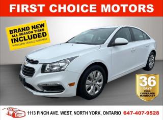 Welcome to First Choice Motors, the largest car dealership in Toronto of pre-owned cars, SUVs, and vans priced between $5000-$15,000. With an impressive inventory of over 300 vehicles in stock, we are dedicated to providing our customers with a vast selection of affordable and reliable options. <br><br>Were thrilled to offer a used 2015 Chevrolet Cruze LT, white color with 155,000km (STK#6919) This vehicle was $11990 NOW ON SALE FOR $9990. It is equipped with the following features:<br>- Automatic Transmission<br>- Bluetooth<br>- Reverse camera<br>- Power windows<br>- Power locks<br>- Power mirrors<br>- Air Conditioning<br><br>At First Choice Motors, we believe in providing quality vehicles that our customers can depend on. All our vehicles come with a 36-day FULL COVERAGE warranty. We also offer additional warranty options up to 5 years for our customers who want extra peace of mind.<br><br>Furthermore, all our vehicles are sold fully certified with brand new brakes rotors and pads, a fresh oil change, and brand new set of all-season tires installed & balanced. You can be confident that this car is in excellent condition and ready to hit the road.<br><br>At First Choice Motors, we believe that everyone deserves a chance to own a reliable and affordable vehicle. Thats why we offer financing options with low interest rates starting at 7.9% O.A.C. Were proud to approve all customers, including those with bad credit, no credit, students, and even 9 socials. Our finance team is dedicated to finding the best financing option for you and making the car buying process as smooth and stress-free as possible.<br><br>Our dealership is open 7 days a week to provide you with the best customer service possible. We carry the largest selection of used vehicles for sale under $9990 in all of Ontario. We stock over 300 cars, mostly Hyundai, Chevrolet, Mazda, Honda, Volkswagen, Toyota, Ford, Dodge, Kia, Mitsubishi, Acura, Lexus, and more. With our ongoing sale, you can find your dream car at a price you can afford. Come visit us today and experience why we are the best choice for your next used car purchase!<br><br>All prices exclude a $10 OMVIC fee, license plates & registration  and ONTARIO HST (13%)